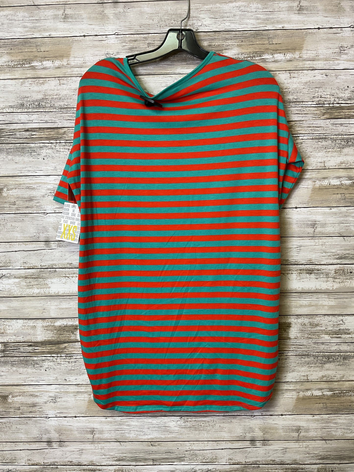 Tunic Ss By Lularoe In Striped Pattern, Size:Xxs