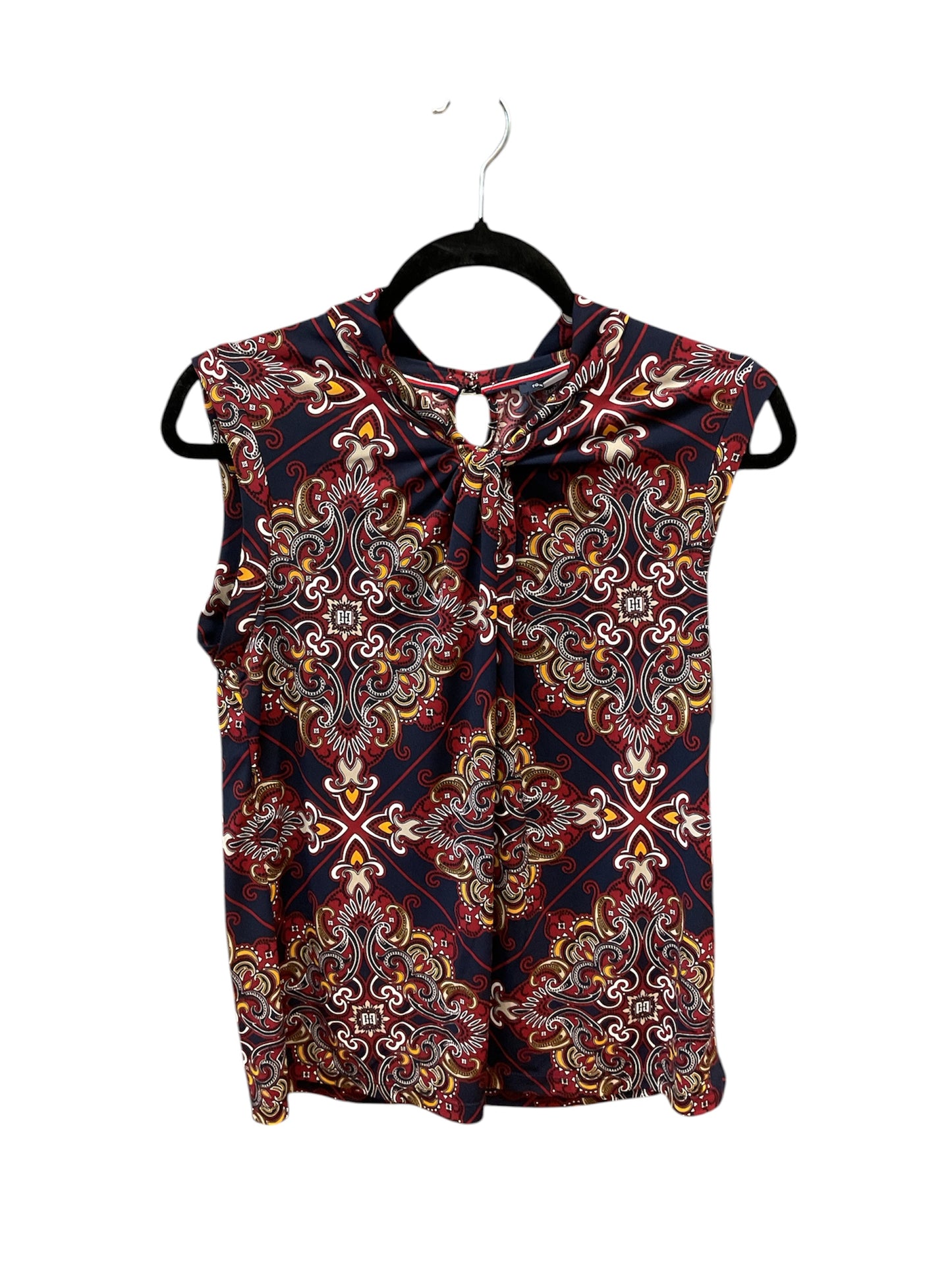 Top Sleeveless By Tommy Hilfiger In Blue & Red, Size:M