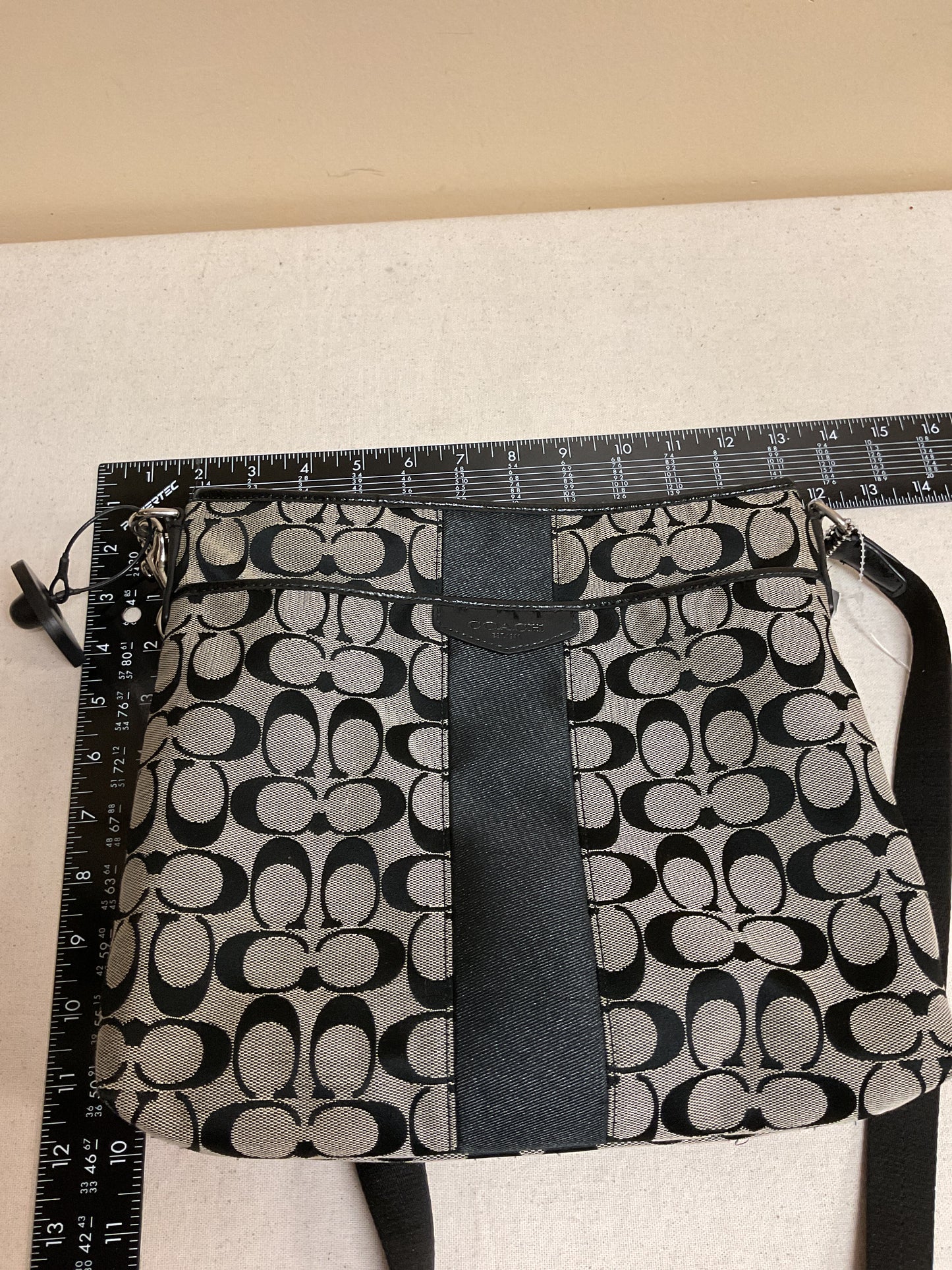 Crossbody Designer By Coach In Black & Tan, Size:Medium