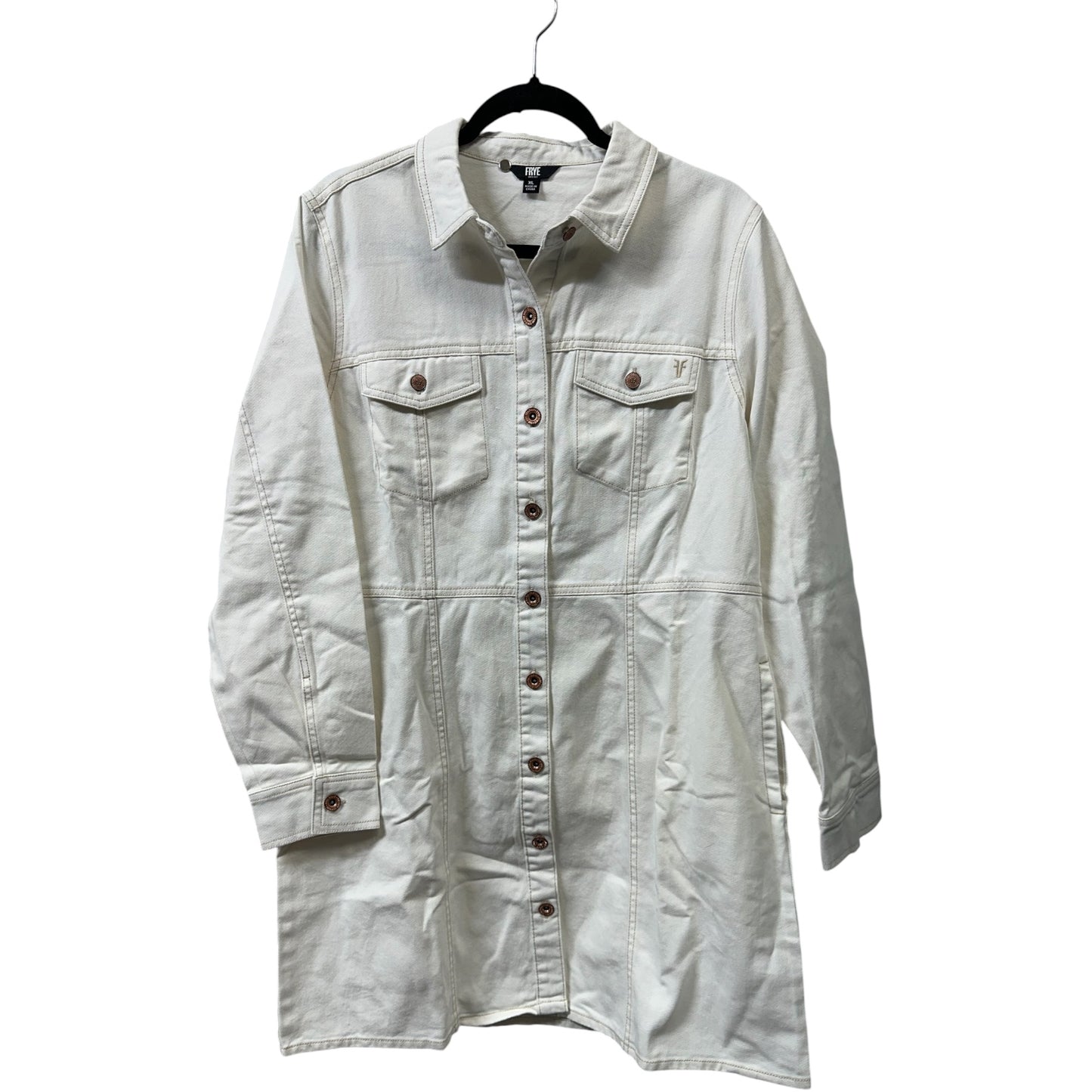 Dress Designer By Frye In White Denim, Size:Xl