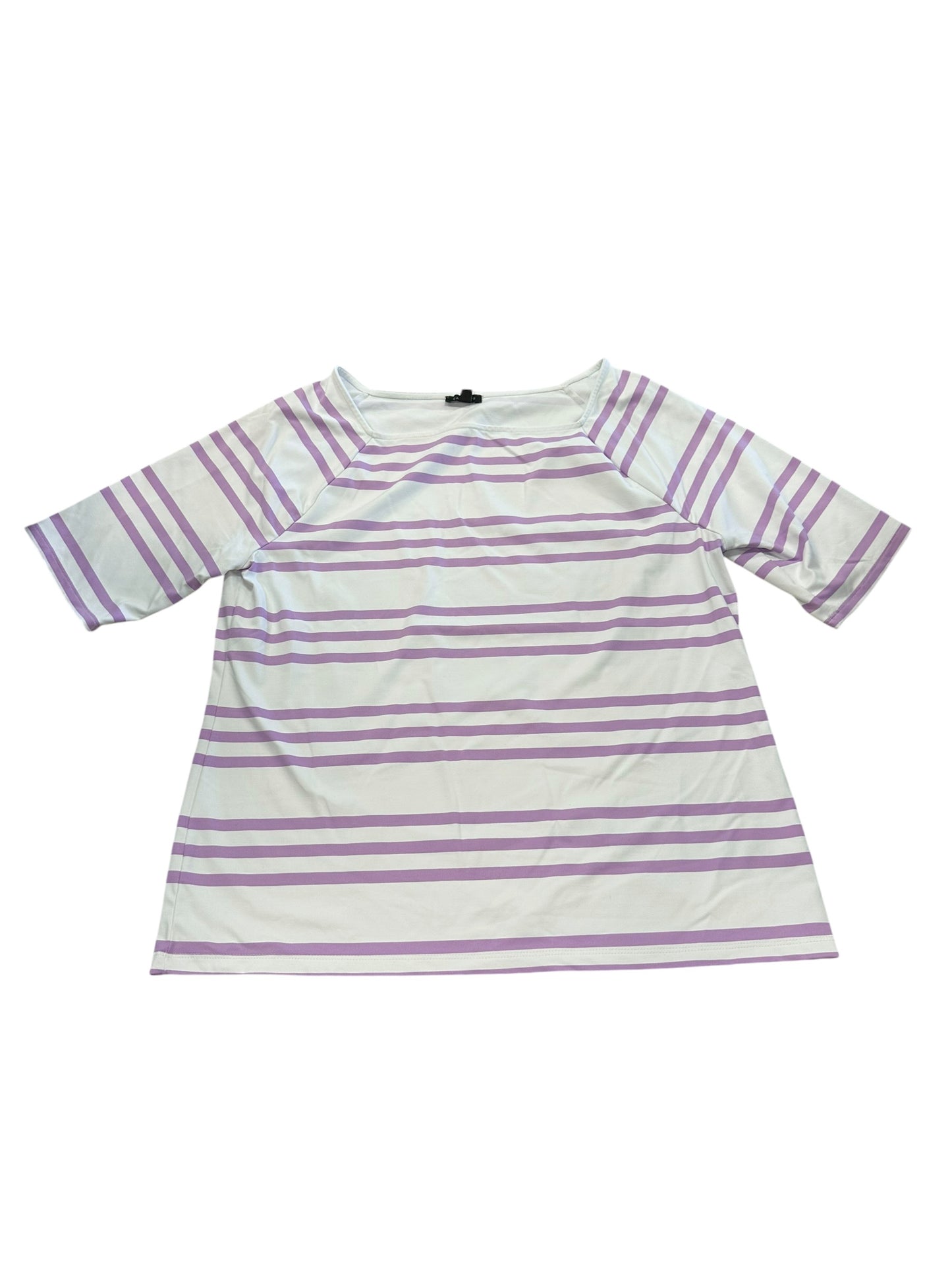 Top Ss By Talbots In Purple & White, Size:L