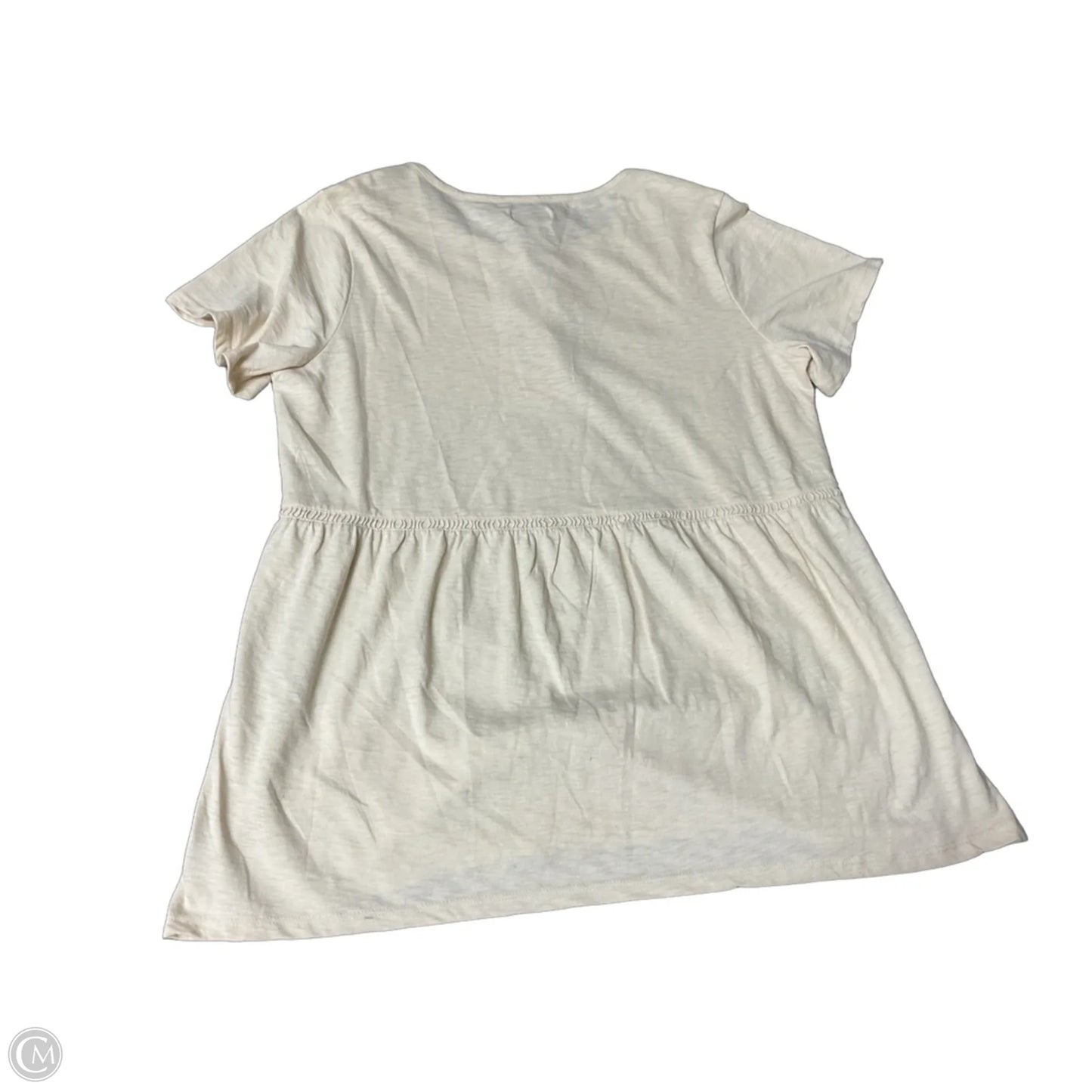 Top Short Sleeve By Wonderly In Cream, Size: M