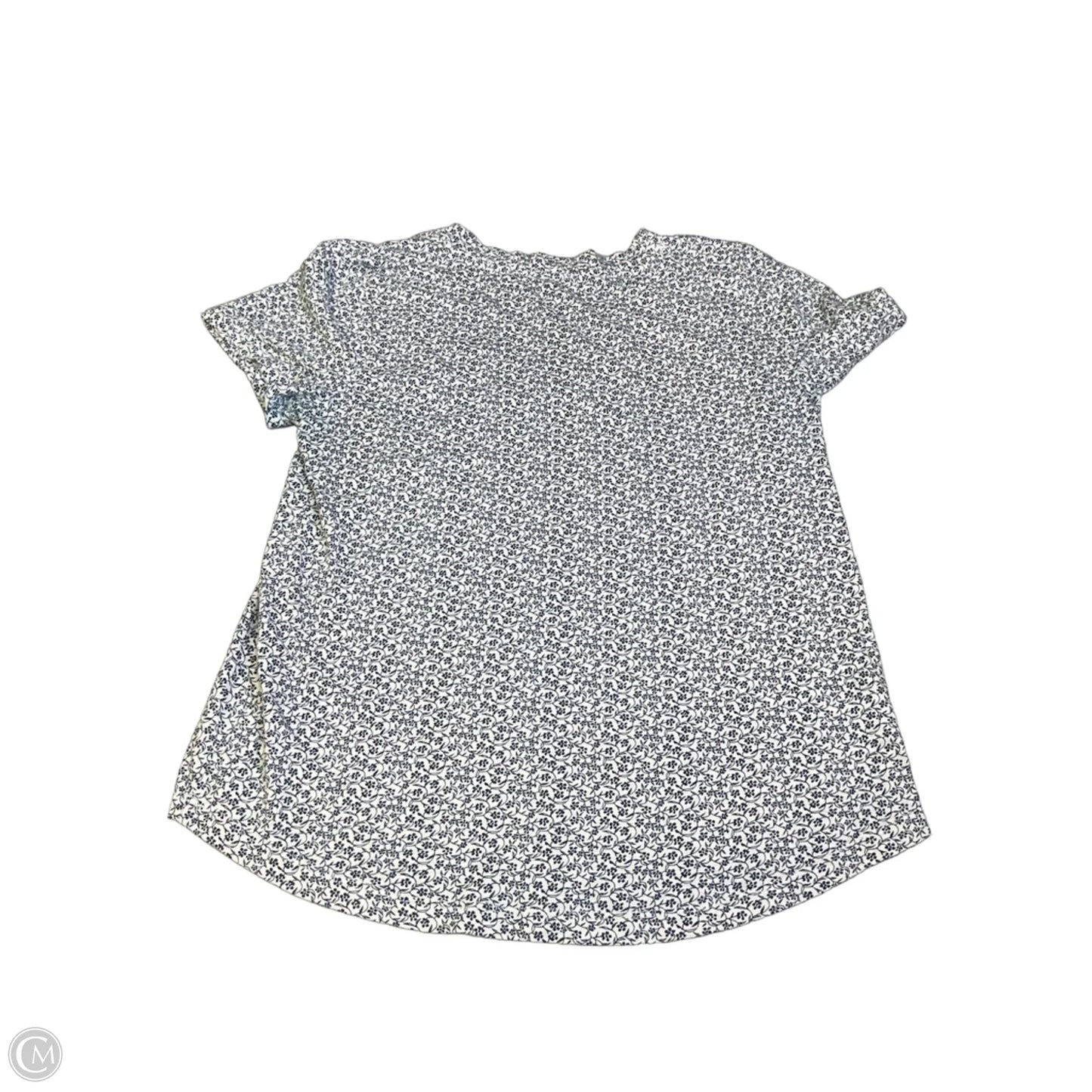 Top Short Sleeve By Loft In Blue & Cream, Size: S