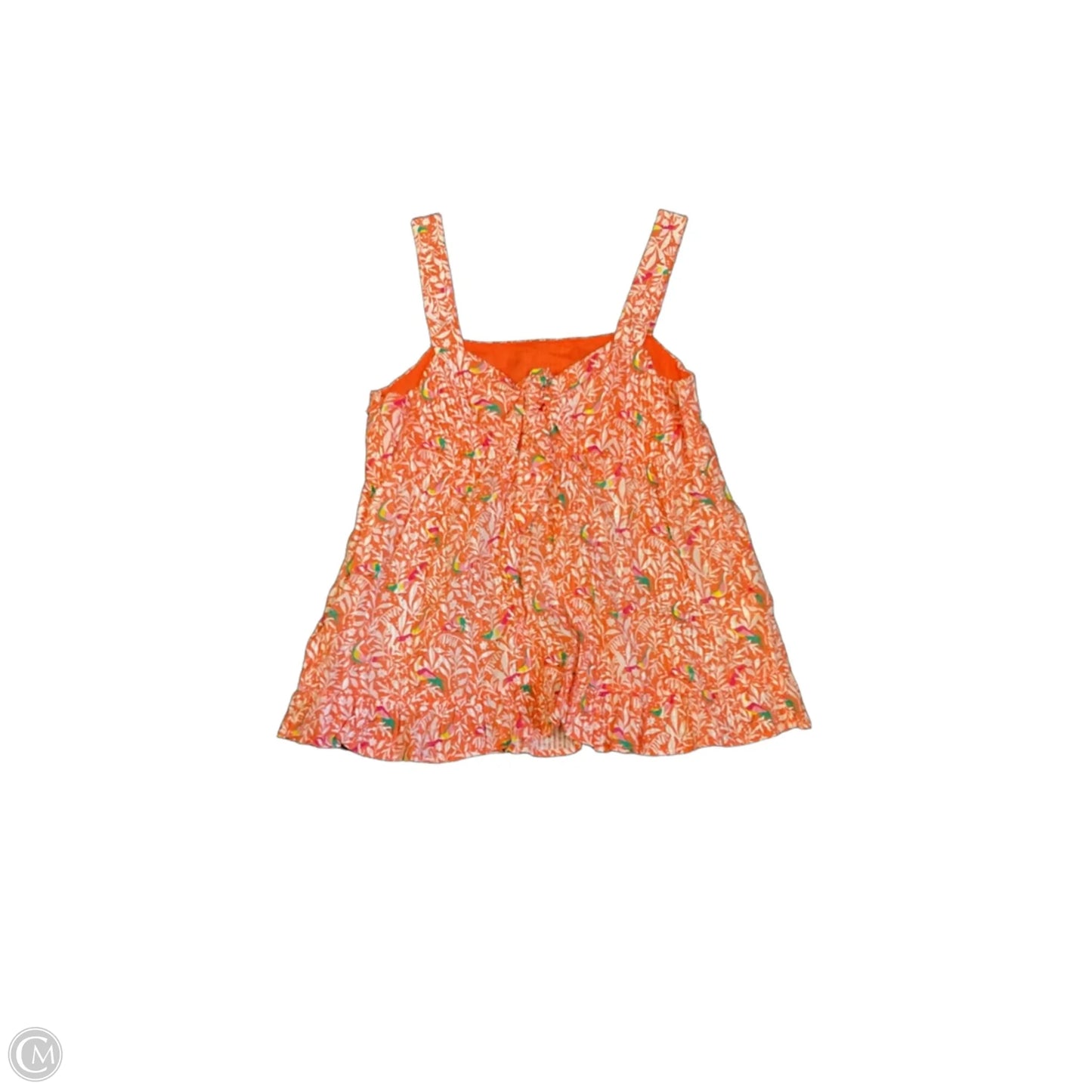 Top Sleeveless By Loft In Orange & White, Size: Xs