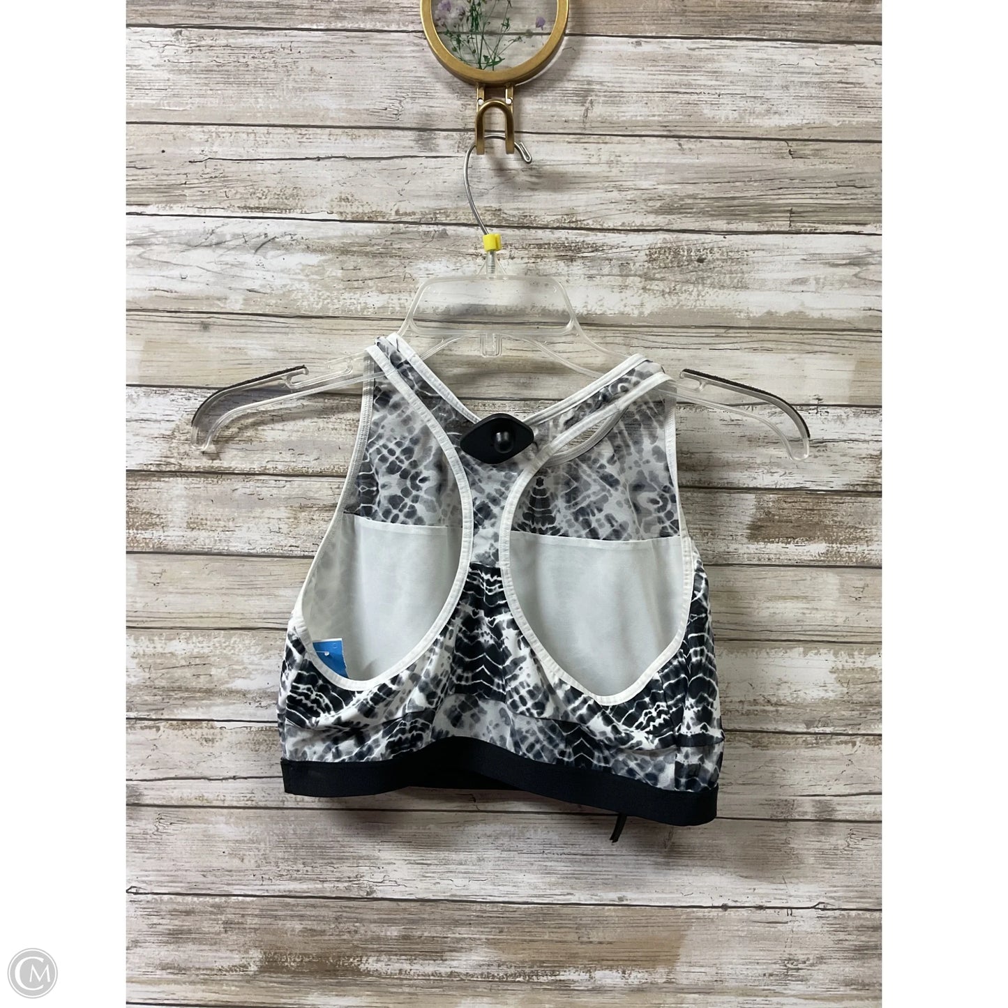 Athletic Bra By Victorias Secret In White Blue, Size: L