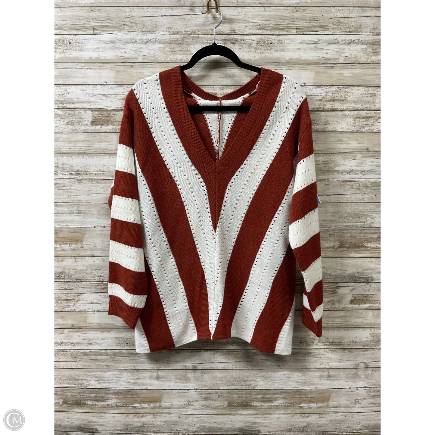 Sweater By Clothes Mentor In Red & White, Size: Xl