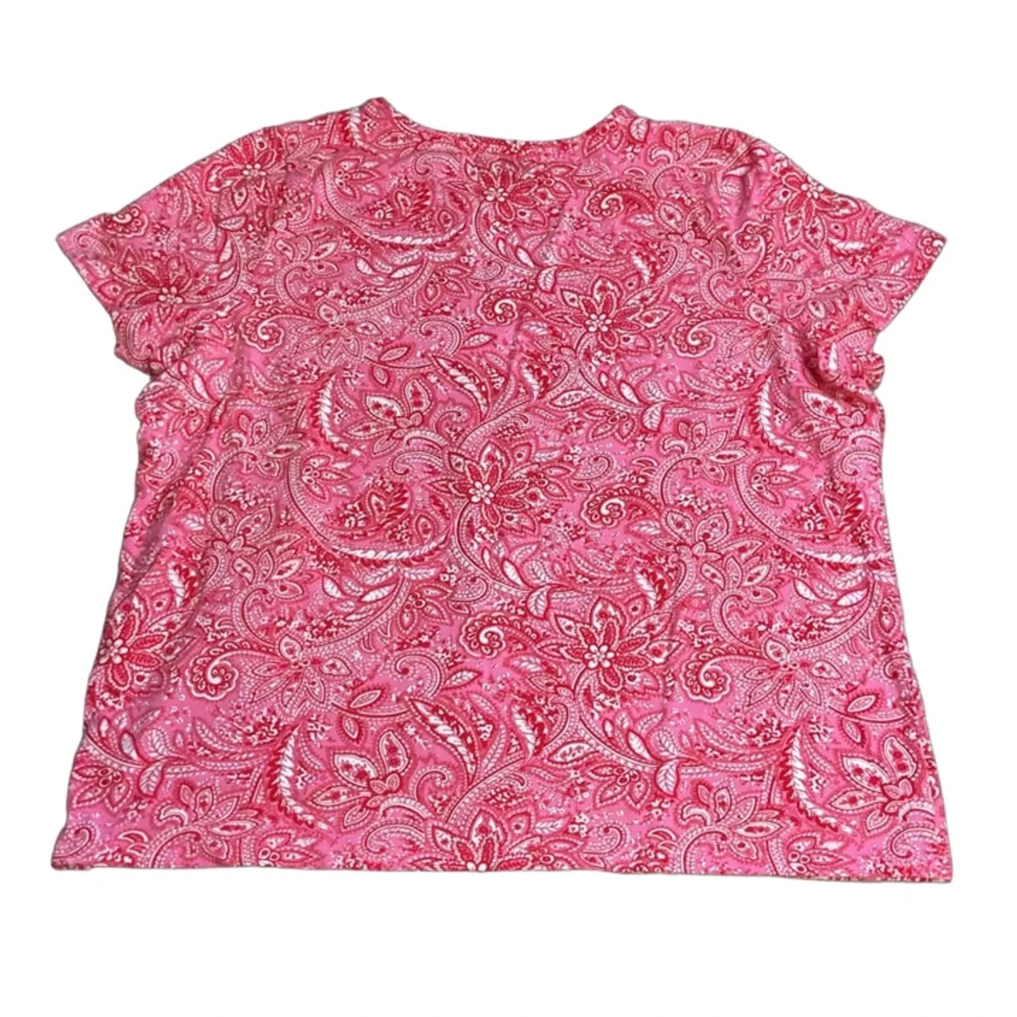Top Short Sleeve Basic By Talbots In Paisley Print, Size: 2x