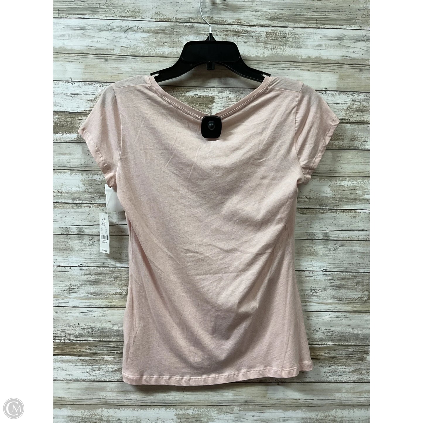 Top Short Sleeve By New York And Co In Light Pink, Size: M