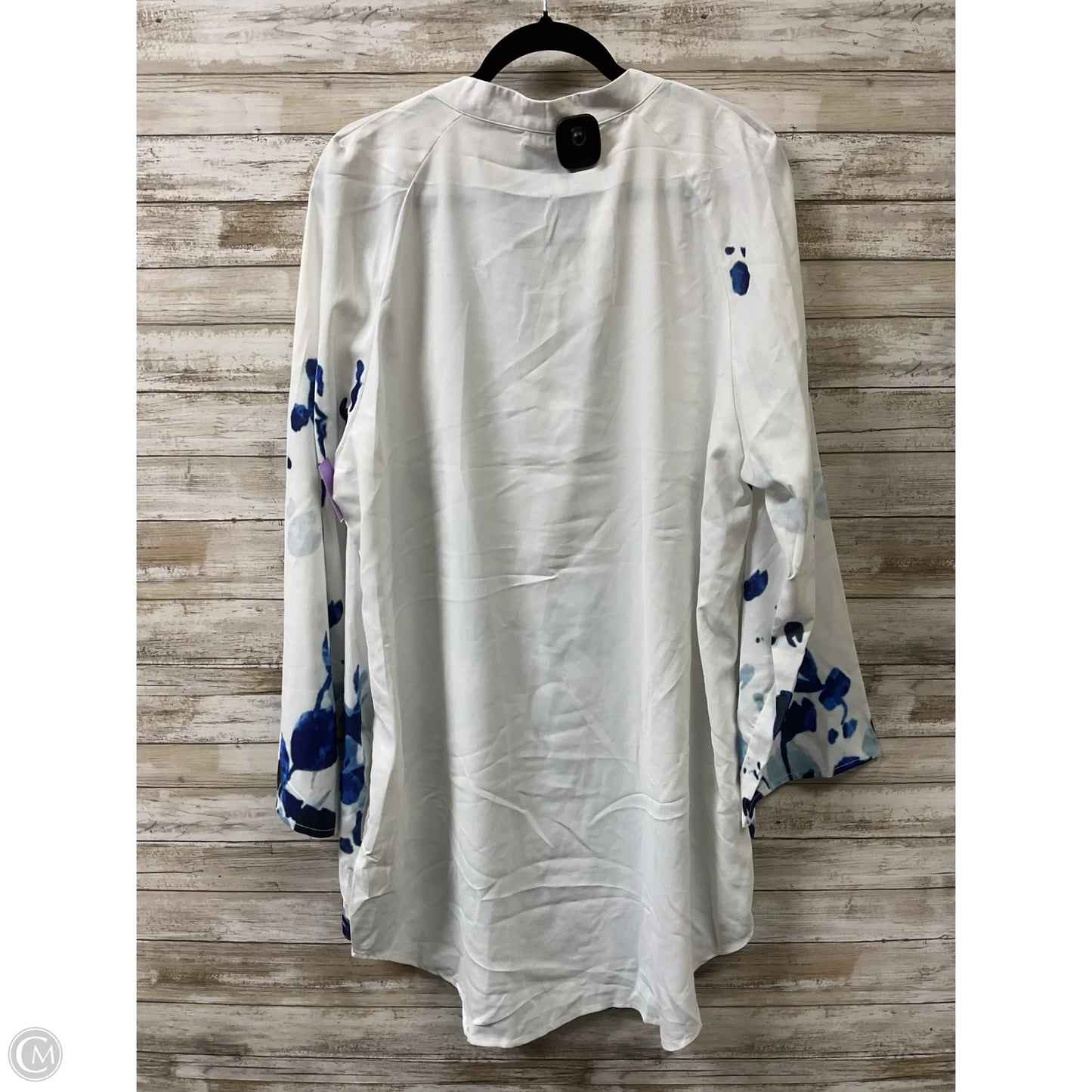 Dress Casual Short By Clothes Mentor In Blue & White, Size: 2x