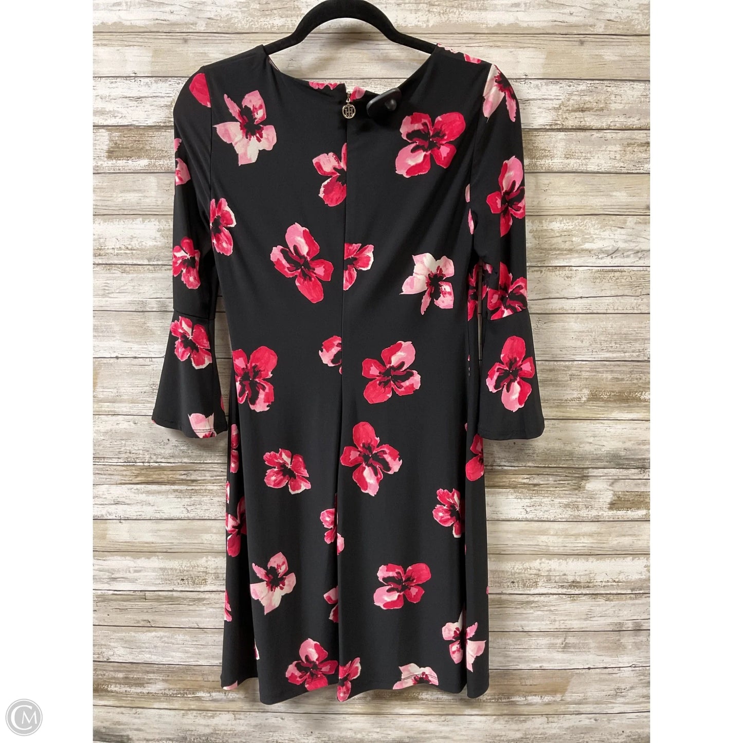 Dress Casual Midi By Tommy Hilfiger In Black & Pink, Size: 4