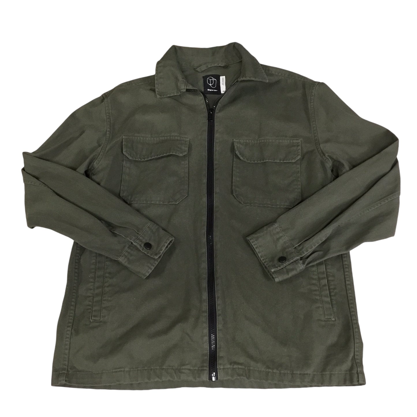 Jacket Moto By Clothes Mentor In Green, Size: S