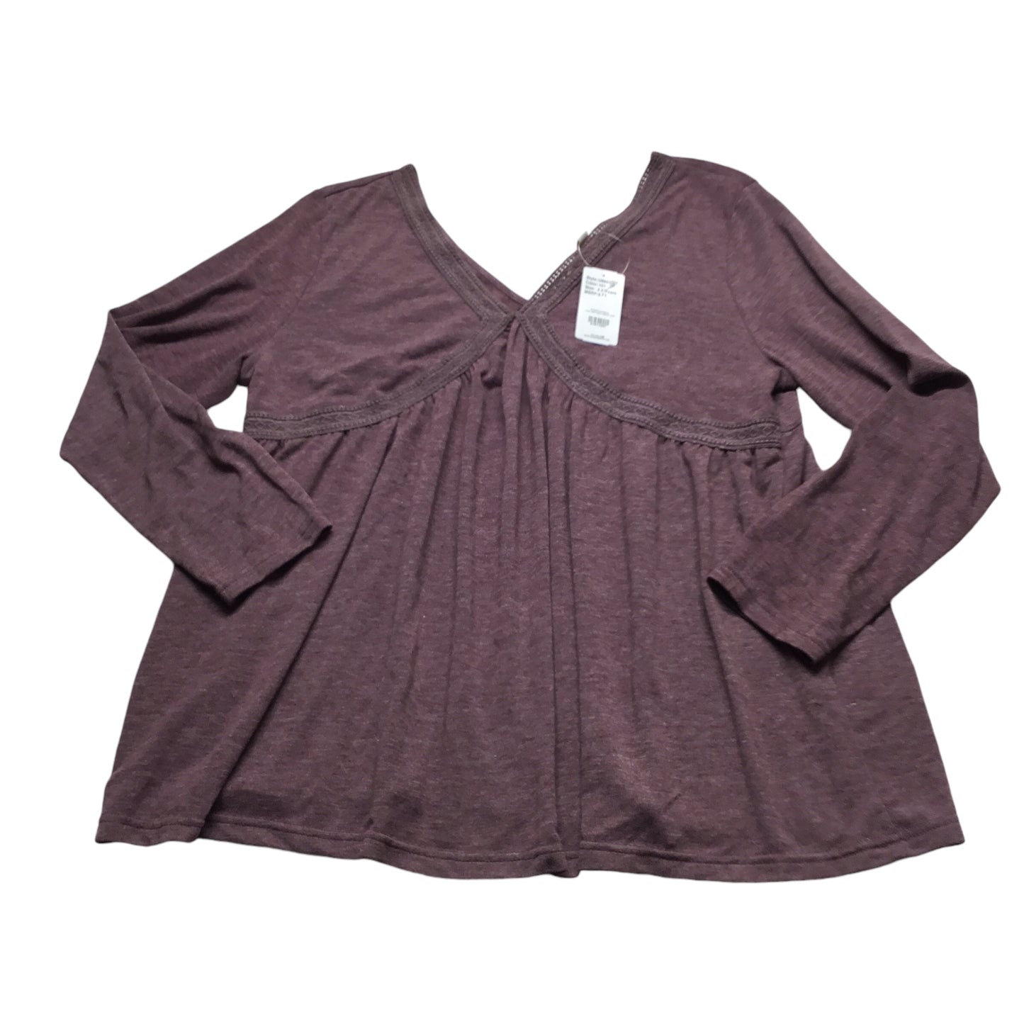 Top Long Sleeve By Suzanne Betro In Purple, Size: 2x