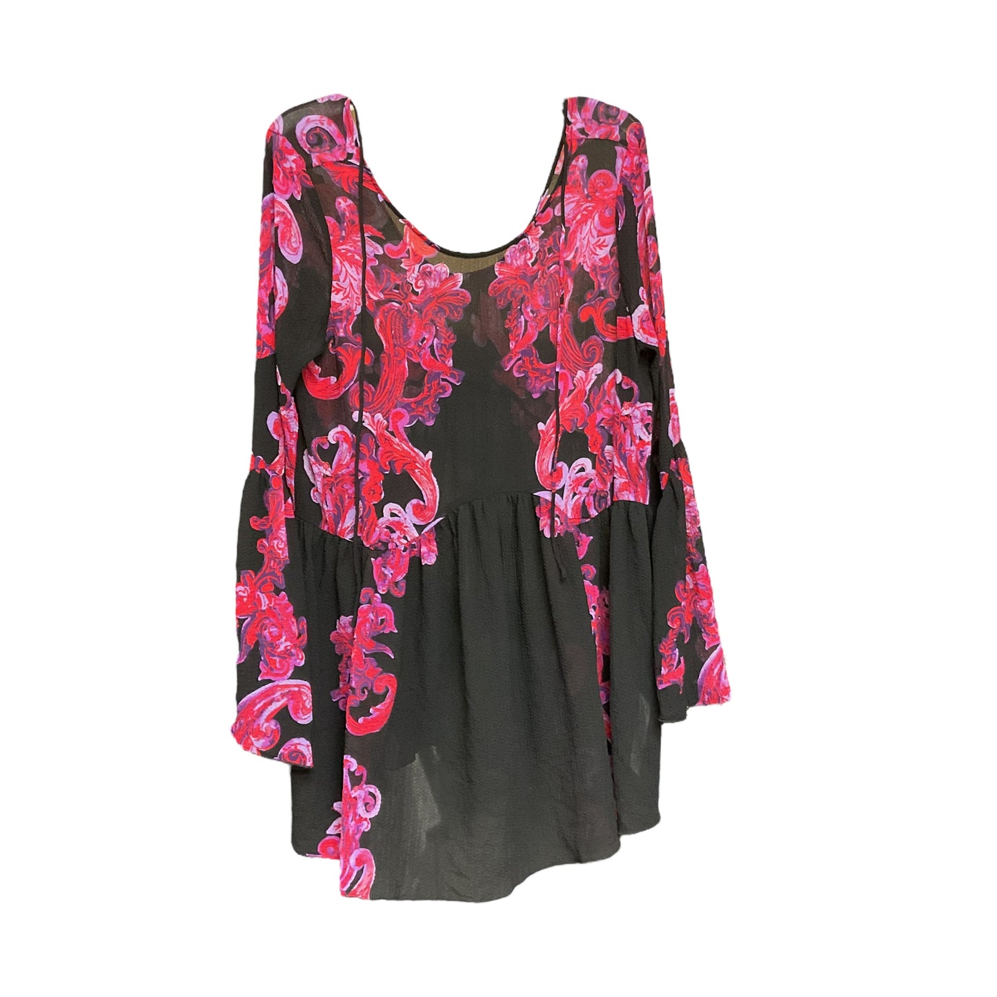 Tunic Long Sleeve By Free People In Black & Purple, Size: M