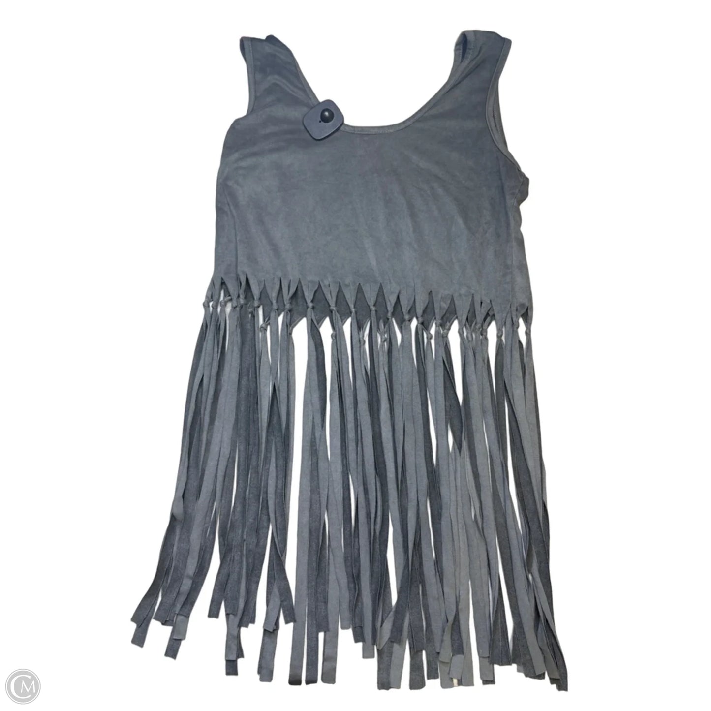 Top Sleeveless By Touch Me Knits In Grey, Size: L