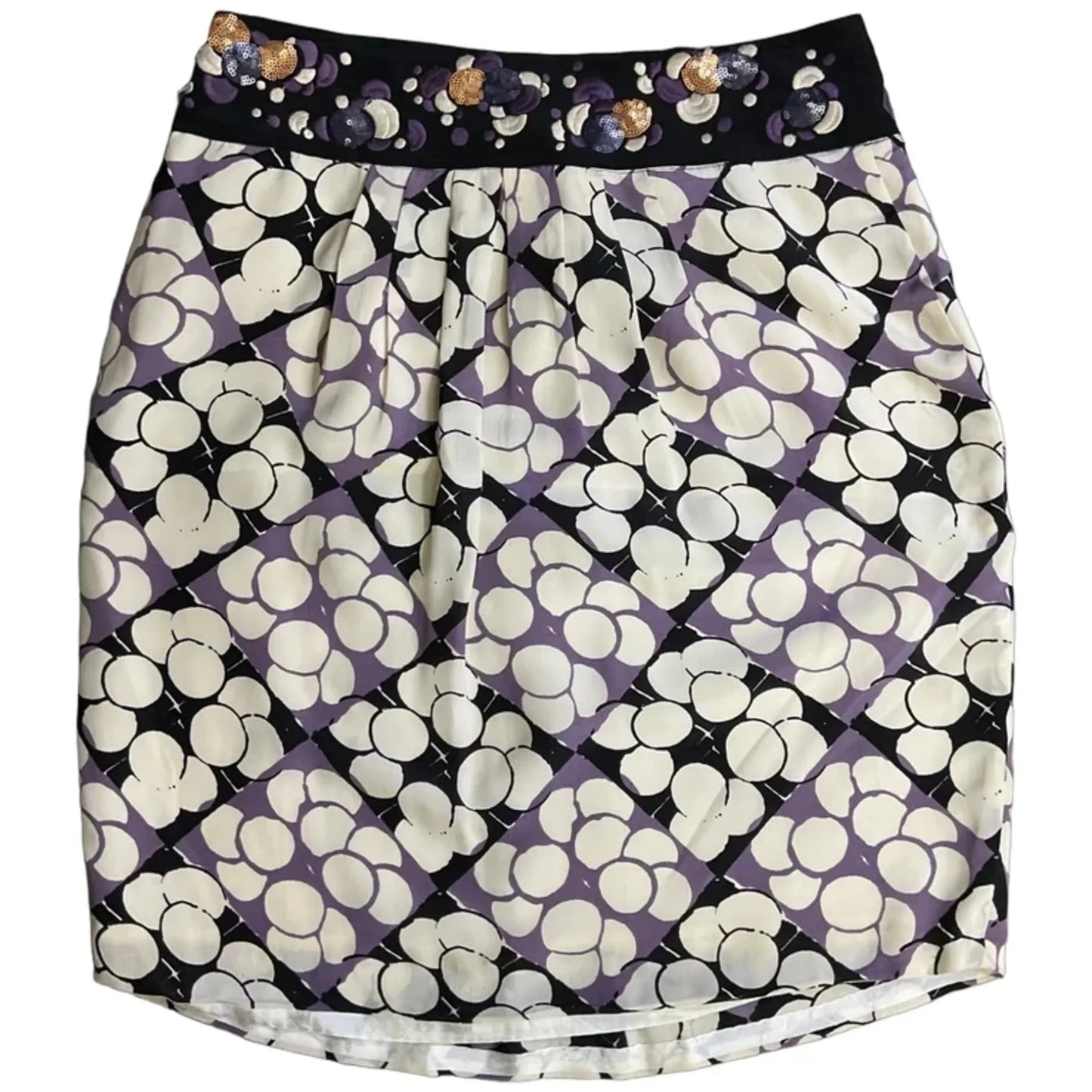 Skirt Midi By Floreat In Cream & Purple, Size: 10
