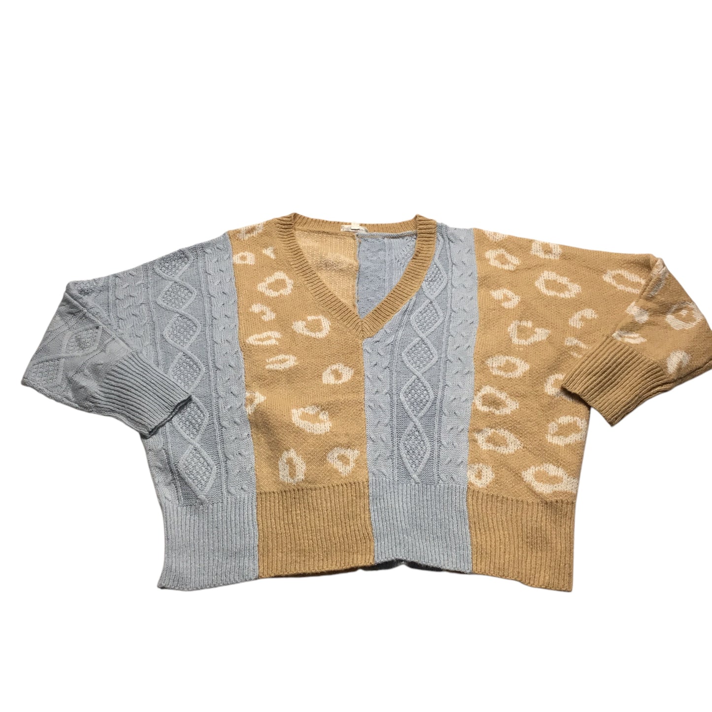 Sweater By Clothes Mentor In Grey & Tan, Size: S