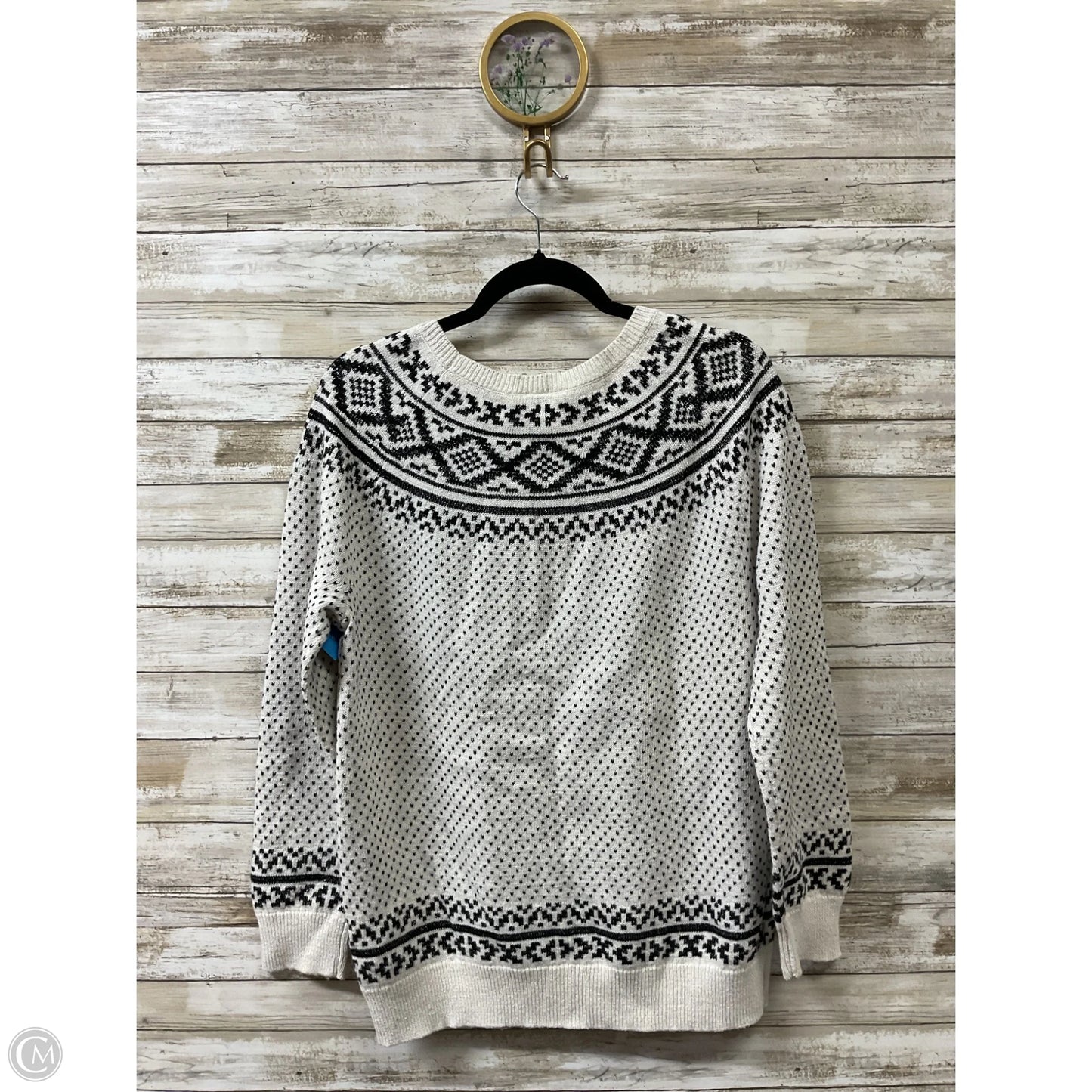 Sweater By Loft In Black & White, Size: L