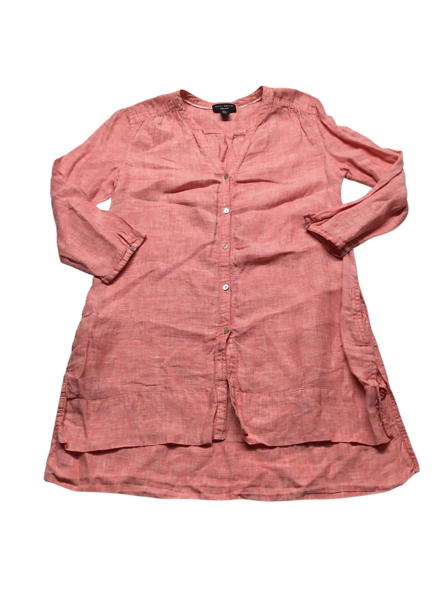 Top 3/4 Sleeve By Willi Smith In Coral, Size: S