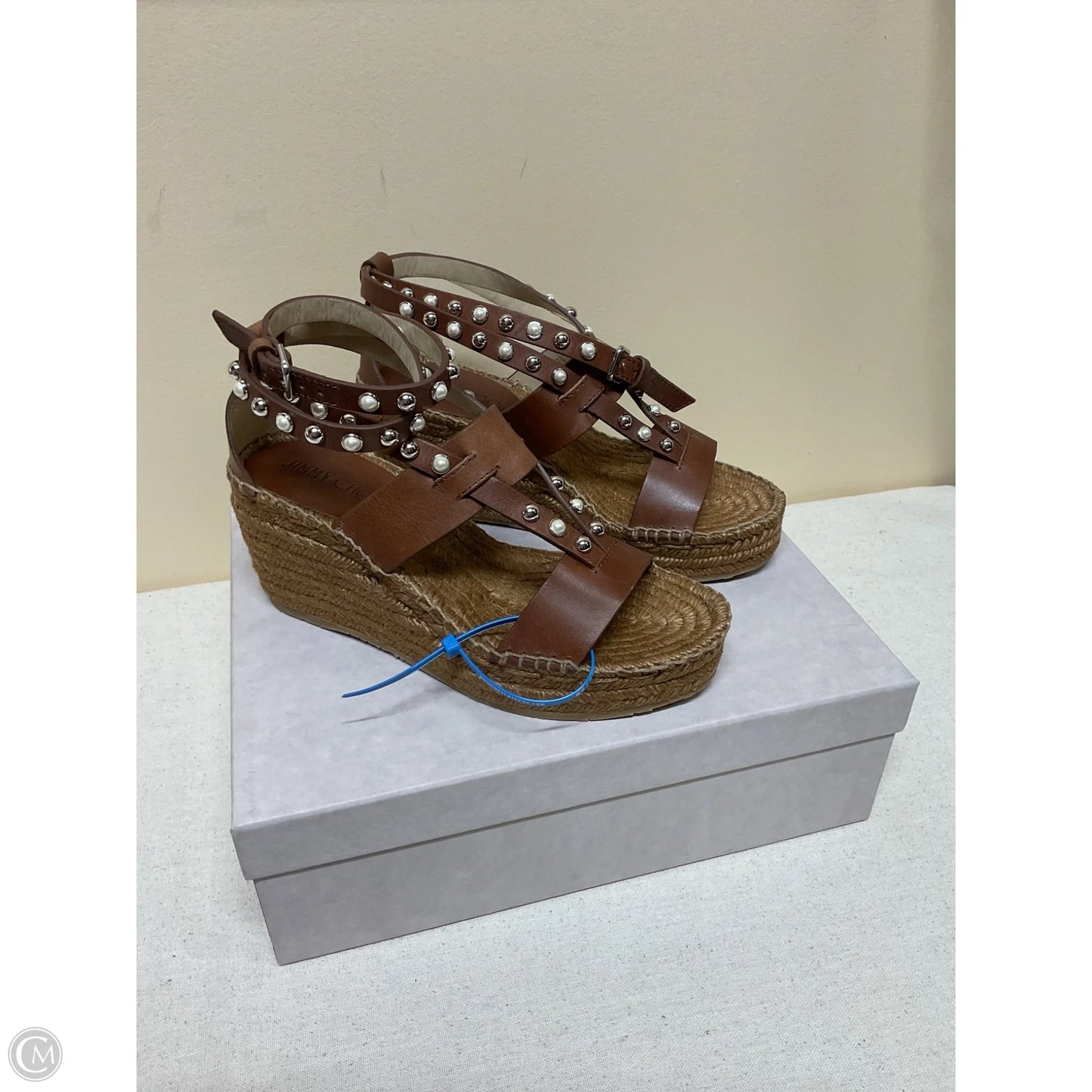 Shoes Luxury Designer By Jimmy Choo In Brown, Size: 6.5