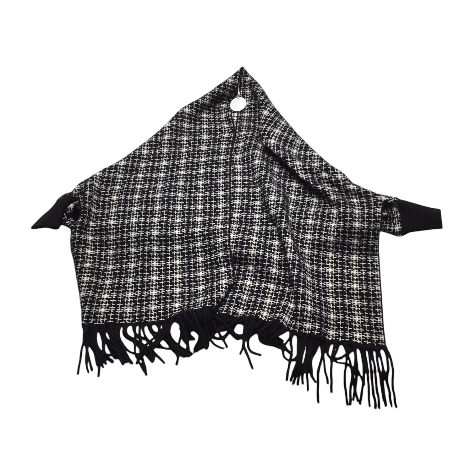 Shawl By Clothes Mentor In Black & White, Size: Osfm