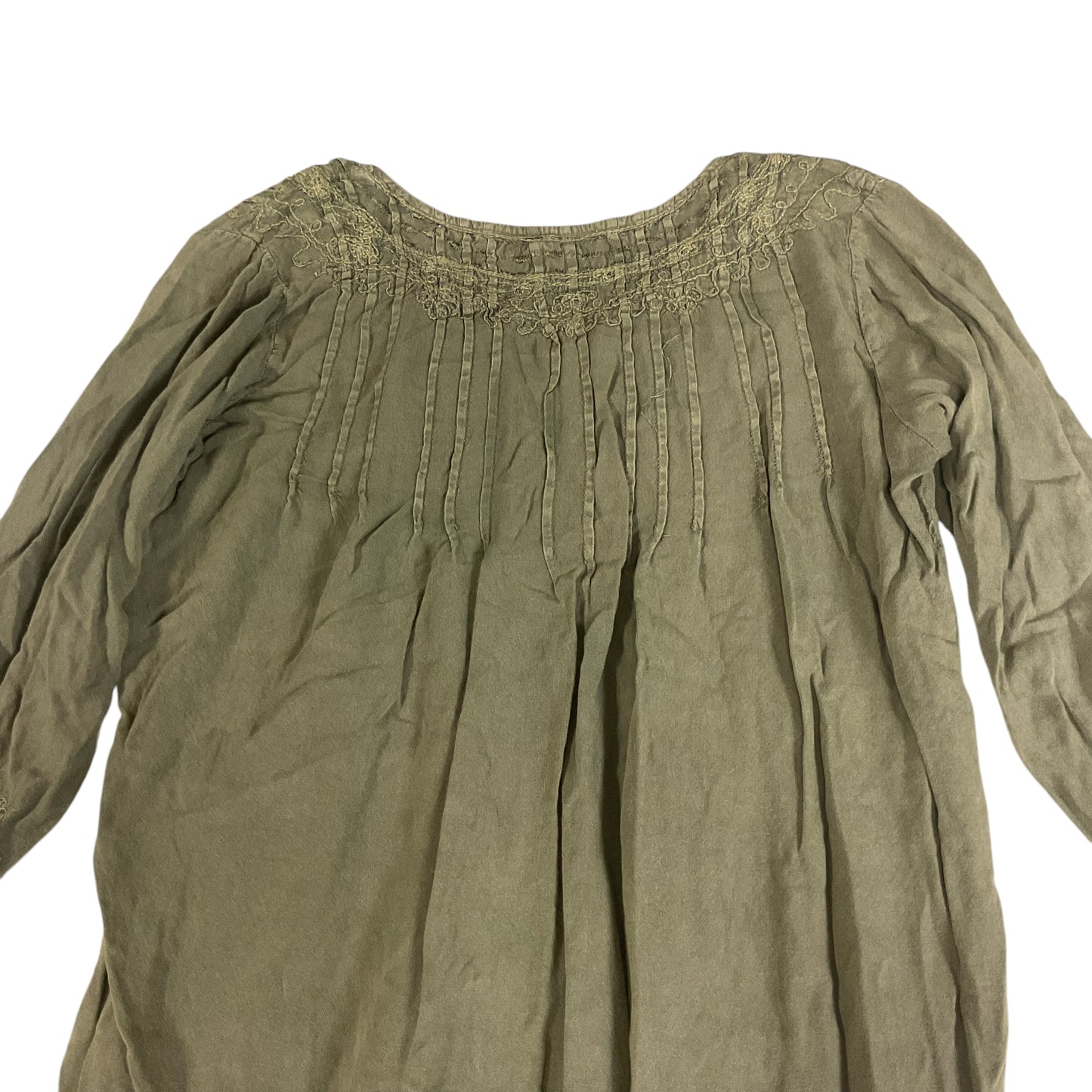 Top Long Sleeve By Solitaire In Green, Size: S
