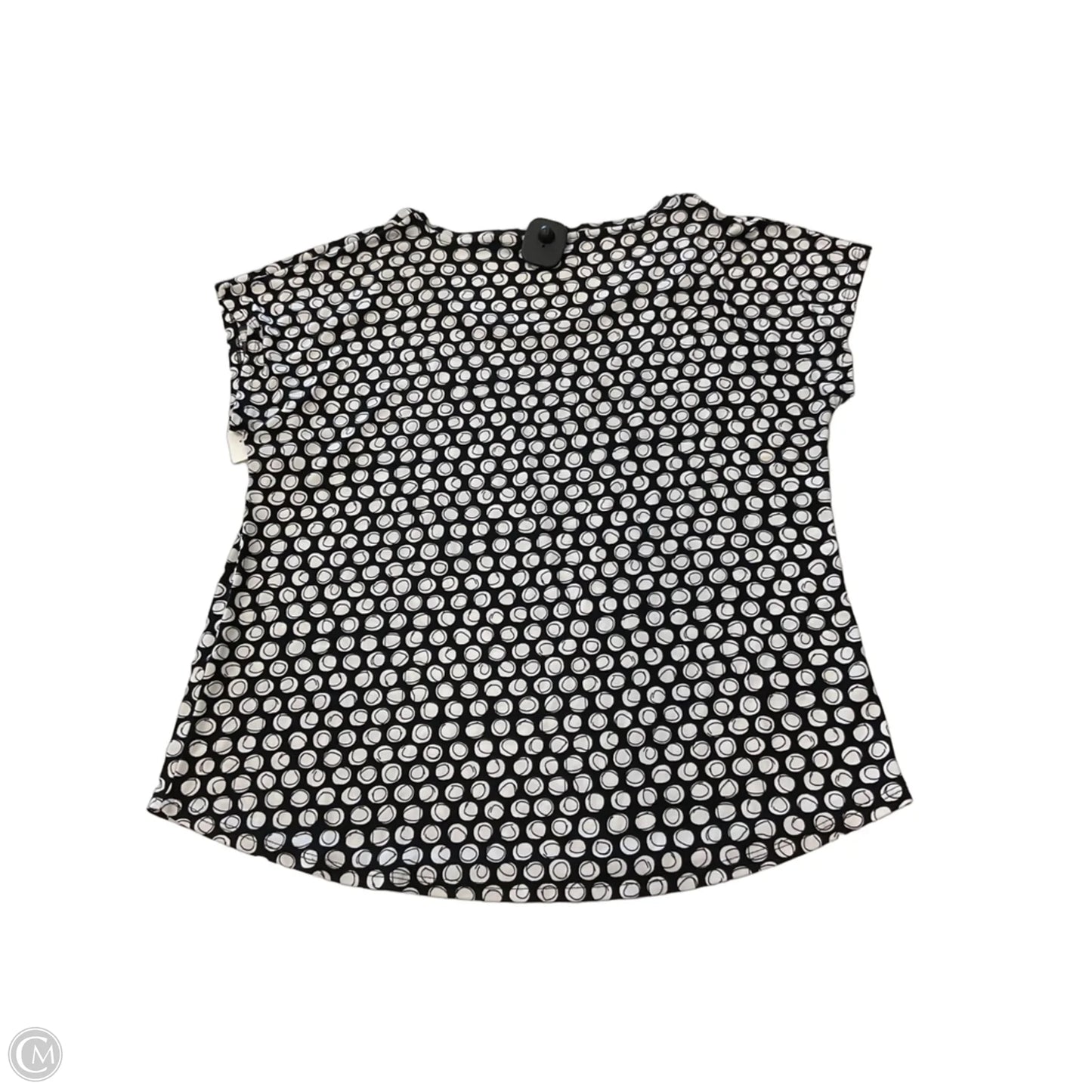 Top Short Sleeve By Chicos In Black & White, Size: L
