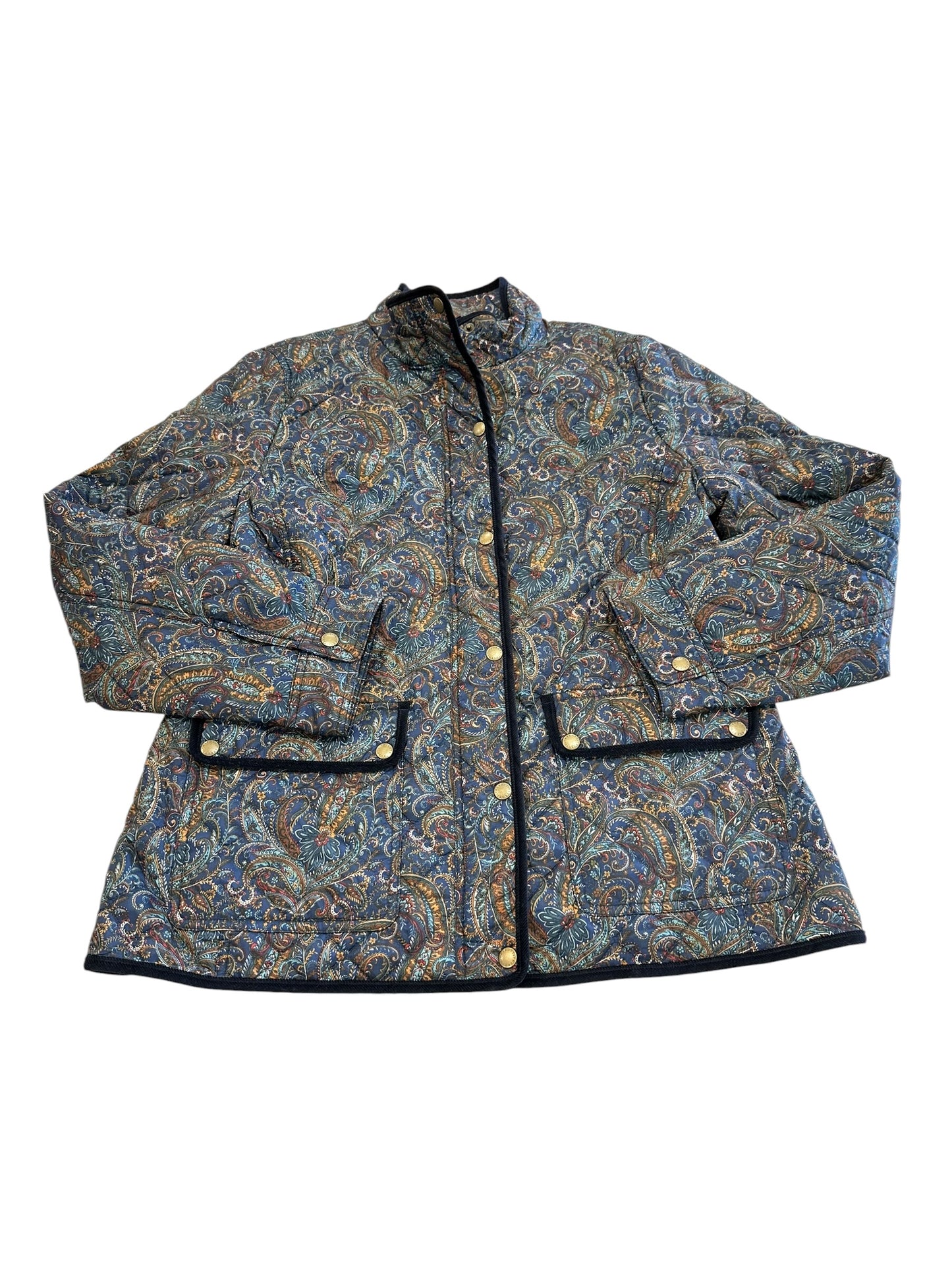 Jacket Puffer & Quilted By Talbots In Multi, Size:L