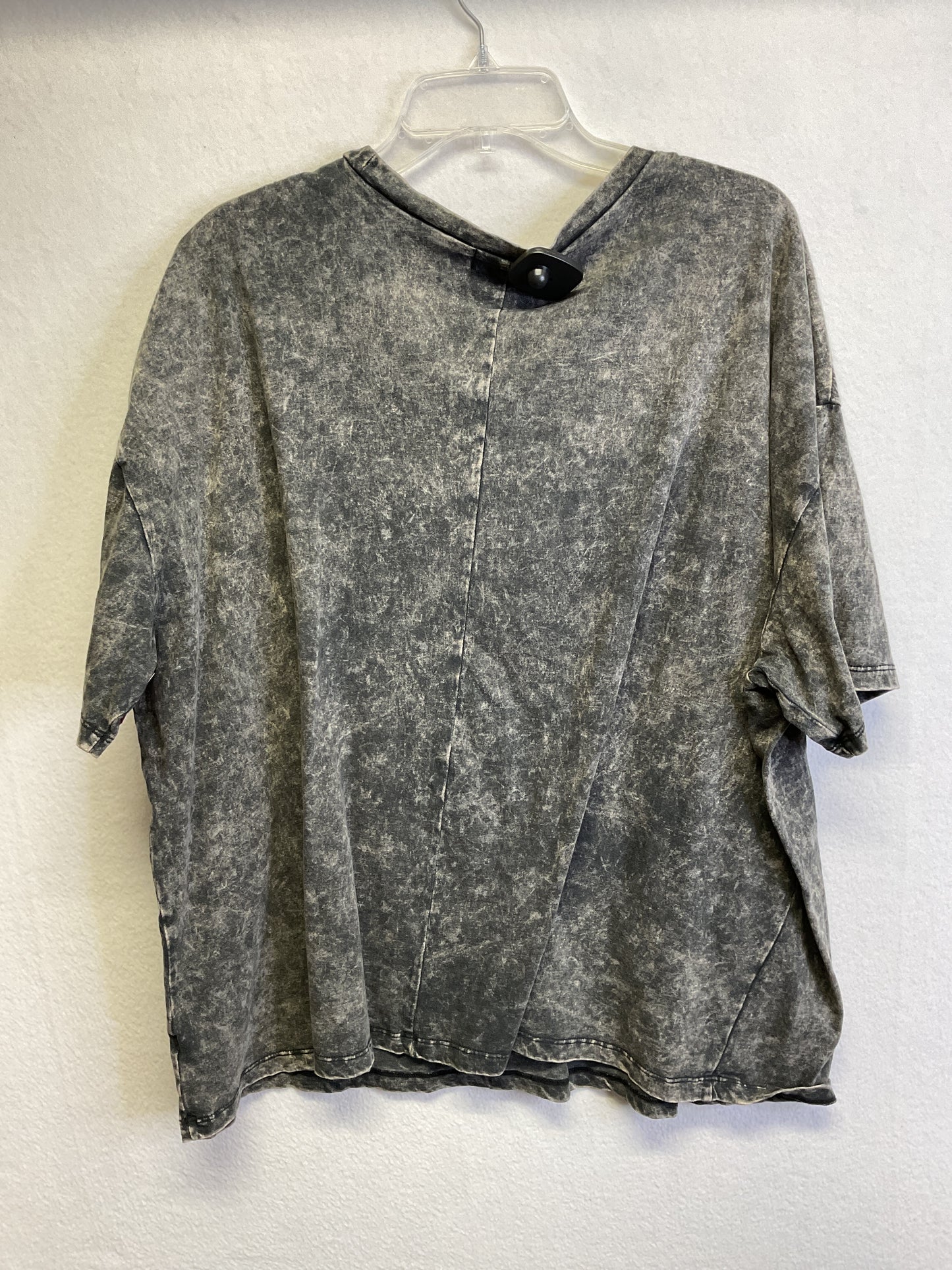 Top Ss Basic By Zenana Outfitters In Grey, Size:1X