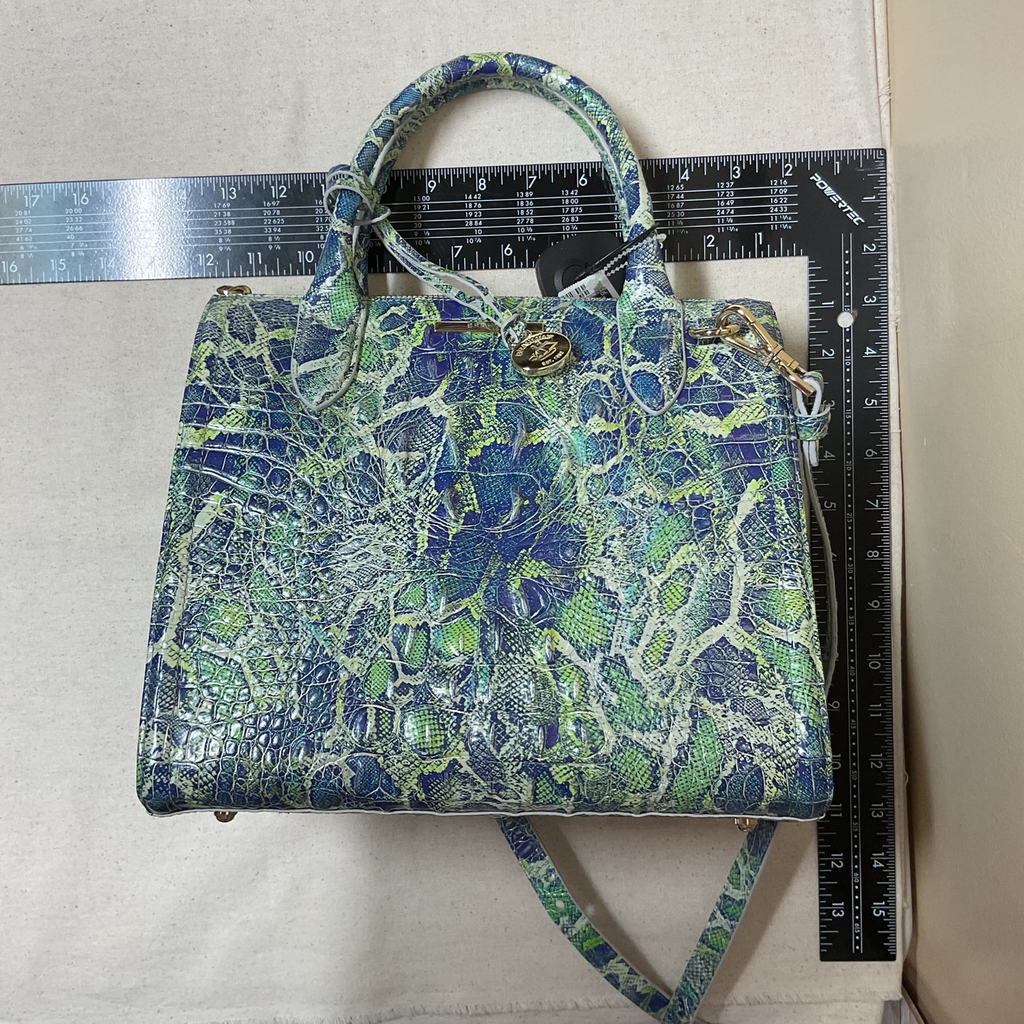 Handbag Designer By Brahmin In Snakeskin Print, Size:Medium