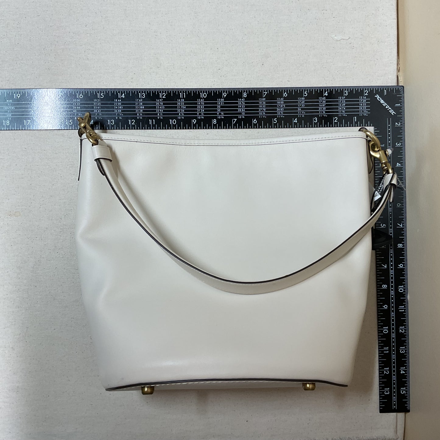 Handbag Designer By Coach In Cream, Size:Medium