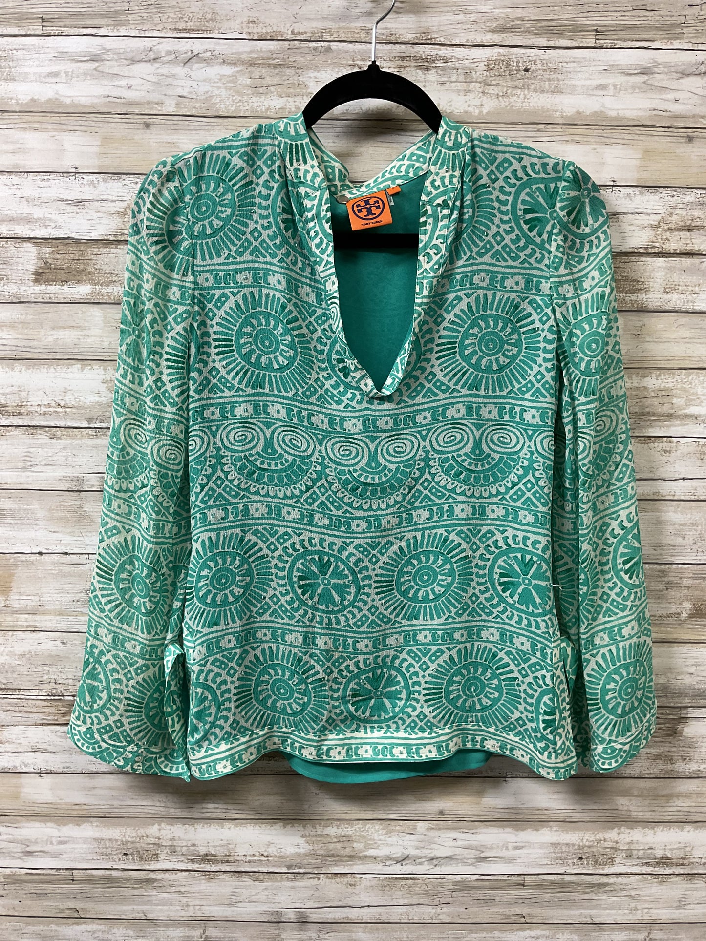 Blouse Designer By Tory Burch In Green, Size:0
