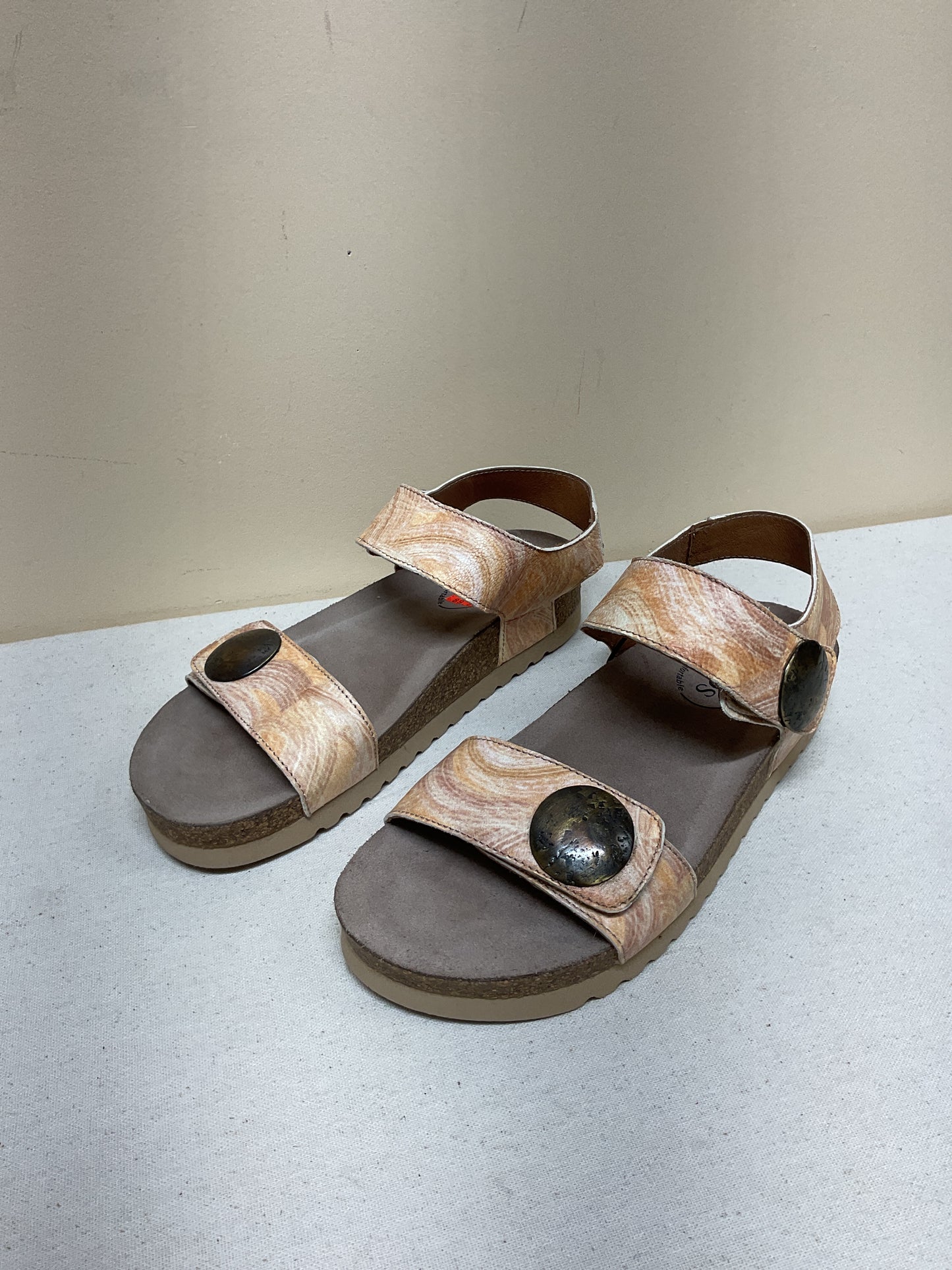 Sandals Flats By Taos In Brown & Orange, Size:6.5