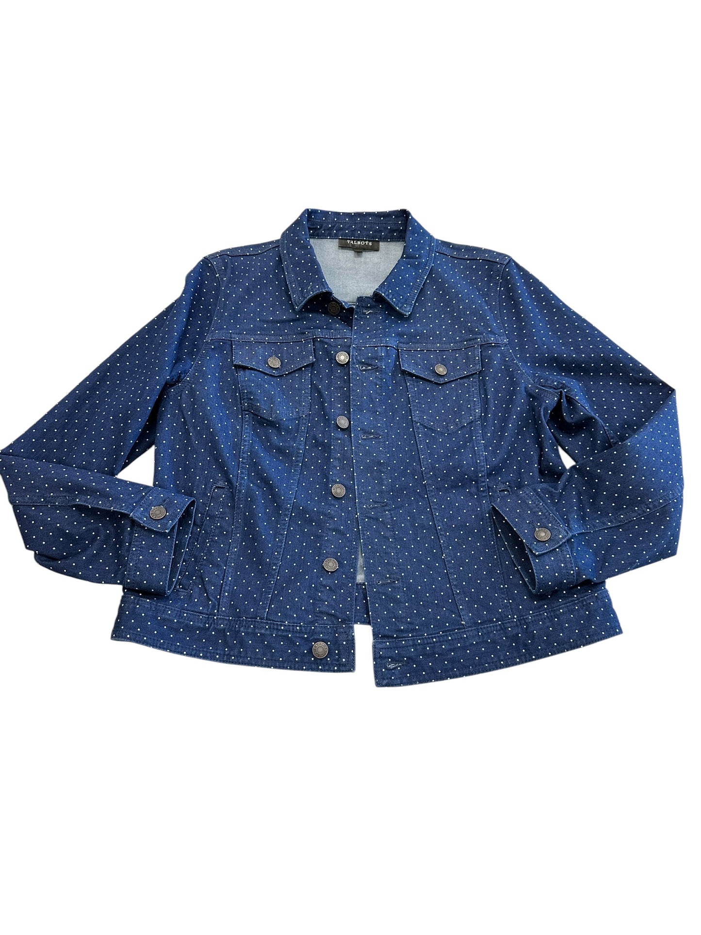 Jacket Denim By Talbots In Blue, Size:L