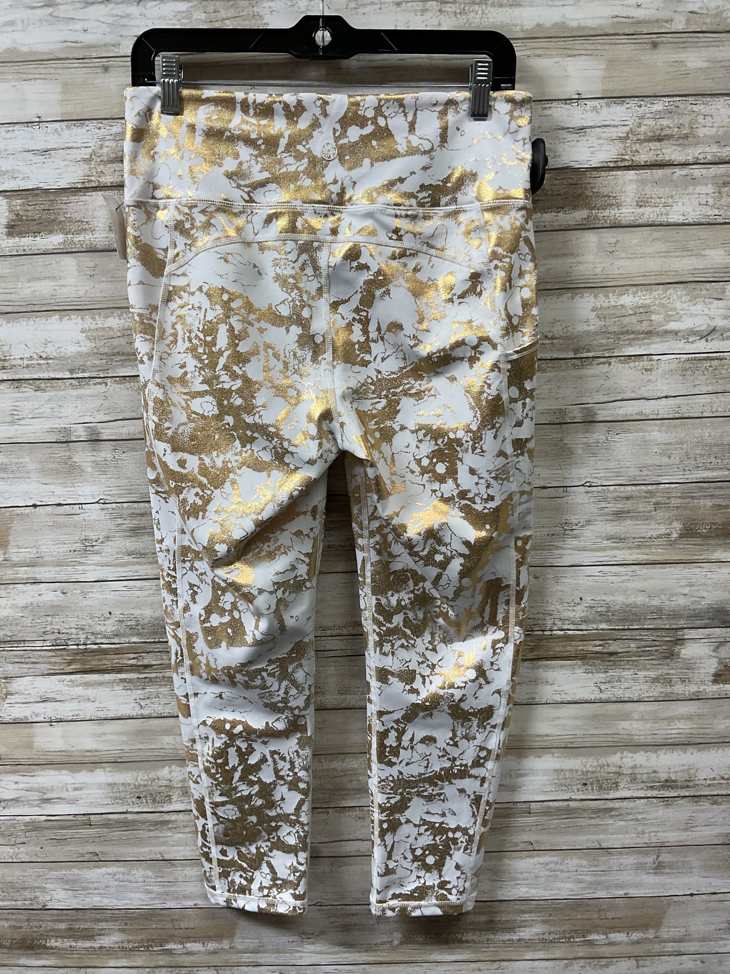Athletic Leggings By Lilly Pulitzer In Gold & White, Size:L