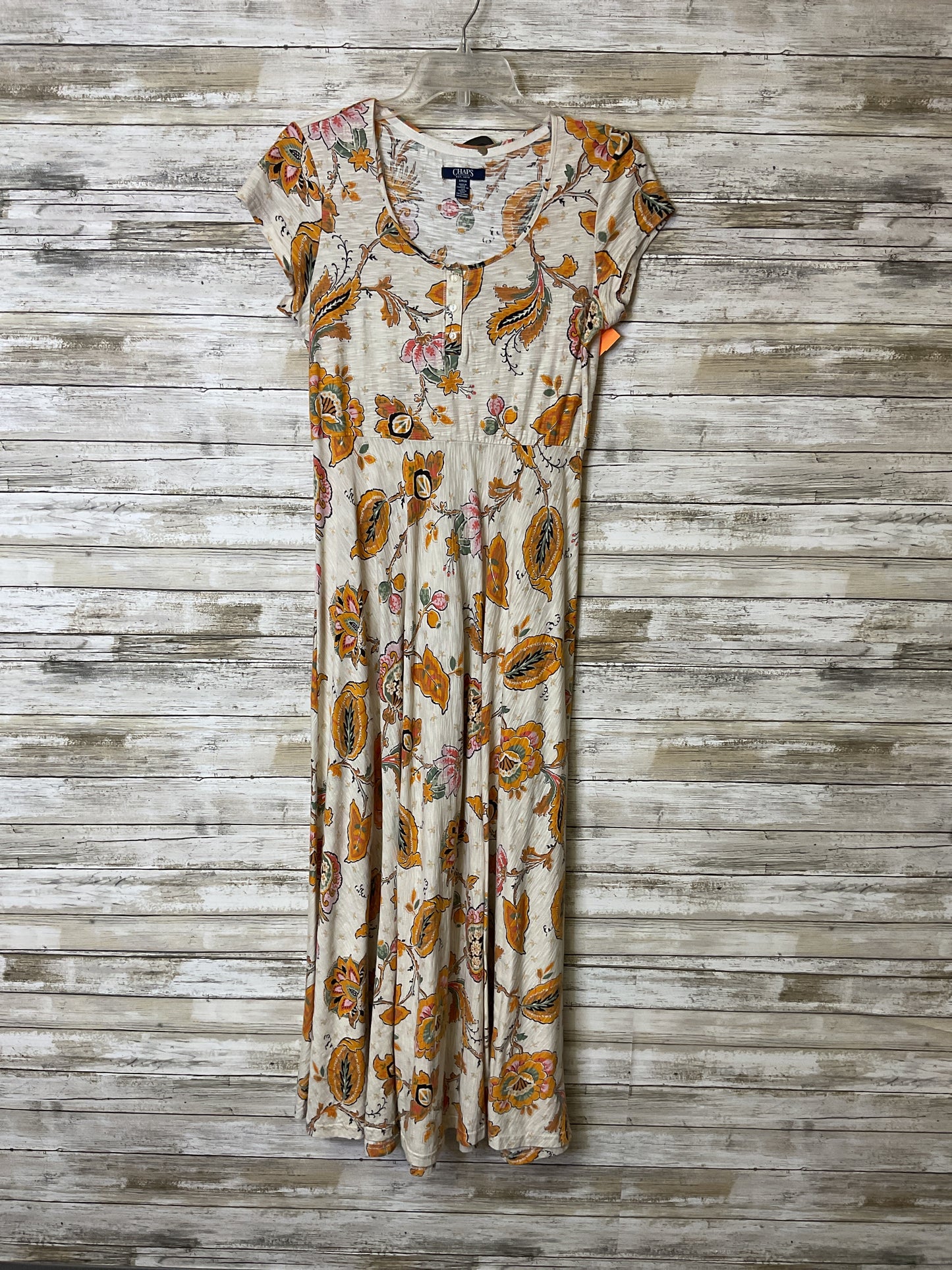 Dress Casual Maxi By Chaps In Cream & Orange, Size:Sp