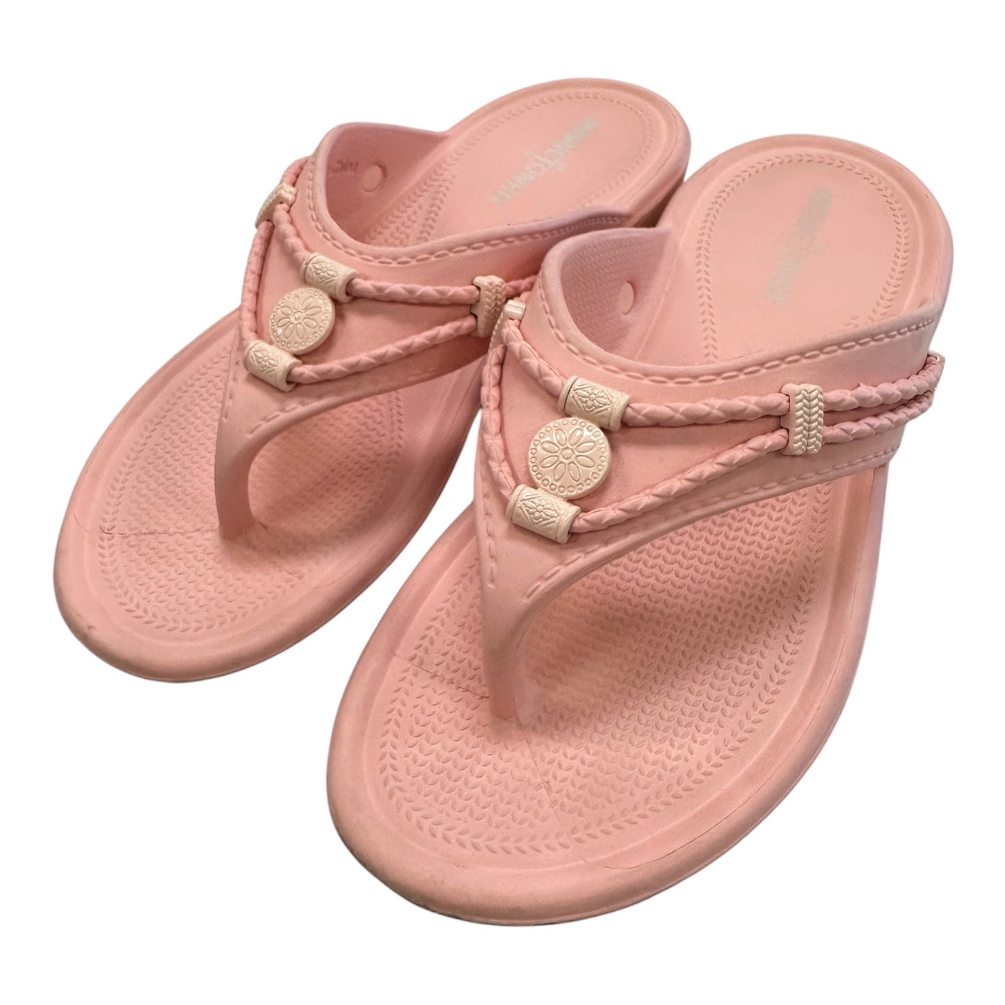 Sandals Flip Flops By Minnetonka In Pink, Size:8