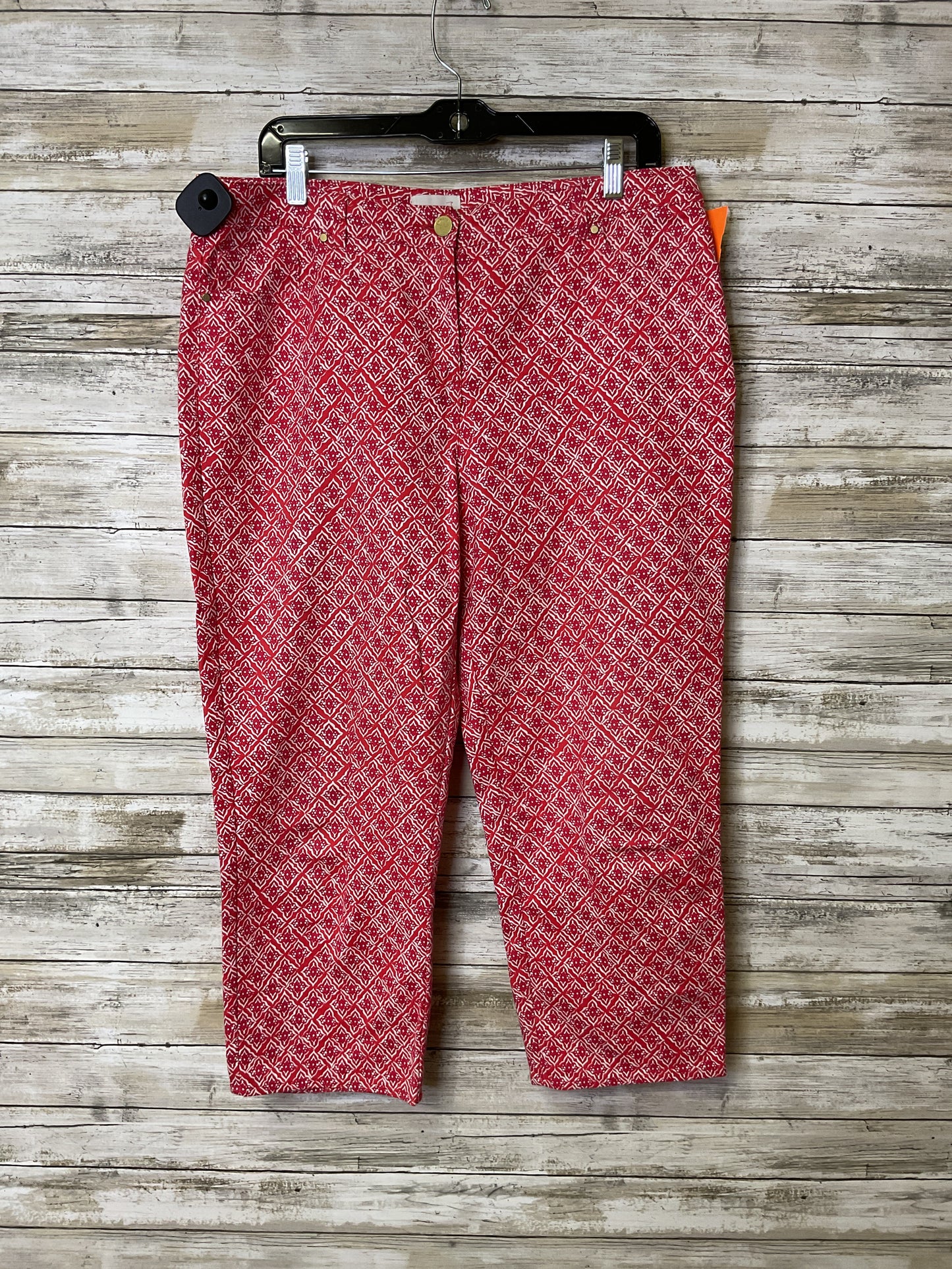Capris By Chicos In Red & White, Size:10
