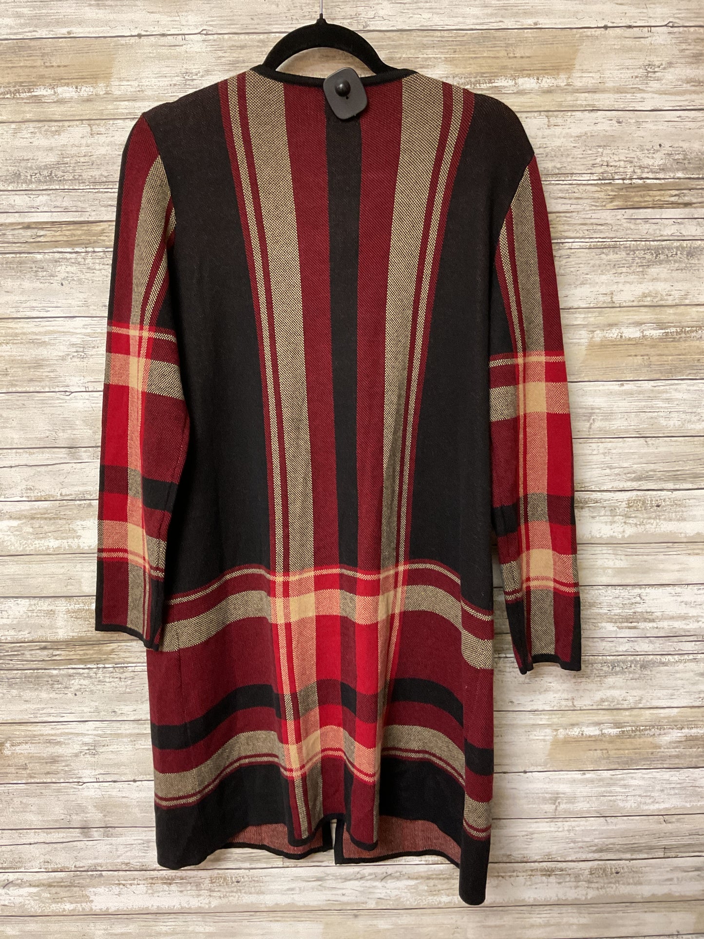 Cardigan By Anne Klein In Black & Red, Size:L