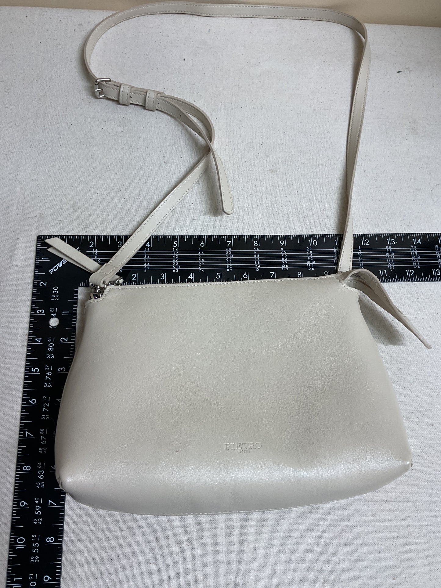 Crossbody Leather By Cmb In Cream, Size:Medium