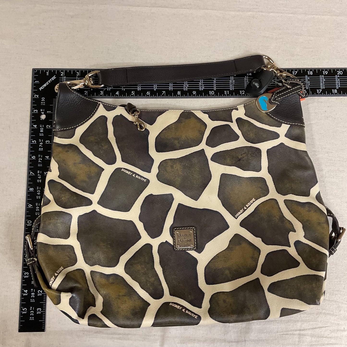 Handbag Designer By Dooney And Bourke In Brown & Cream, Size:Large