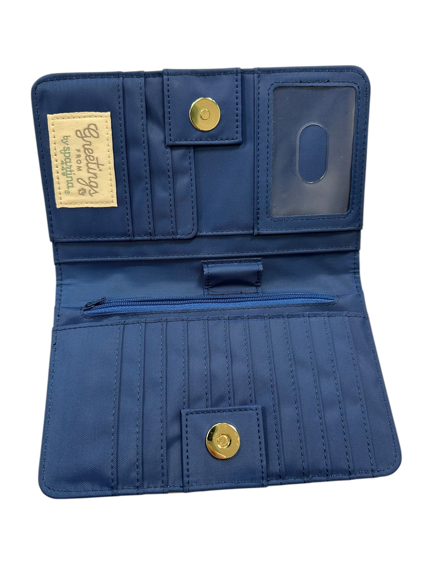 Wallet By Spartina In Blue & Cream, Size:Large