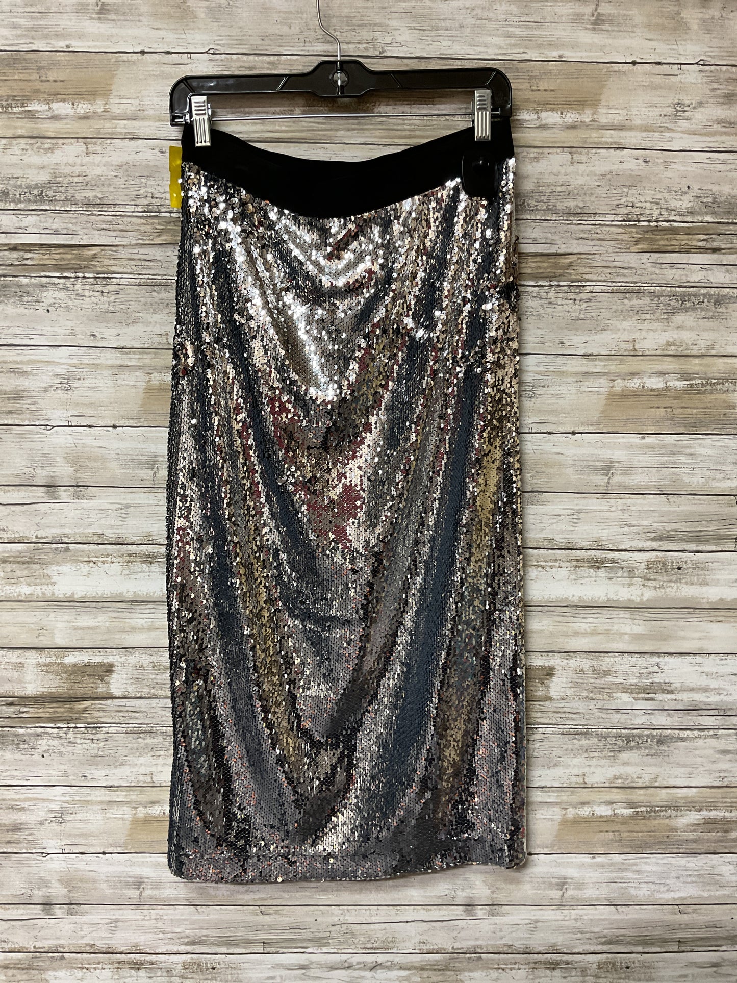 Skirt Midi By Anthropologie In Silver, Size:6