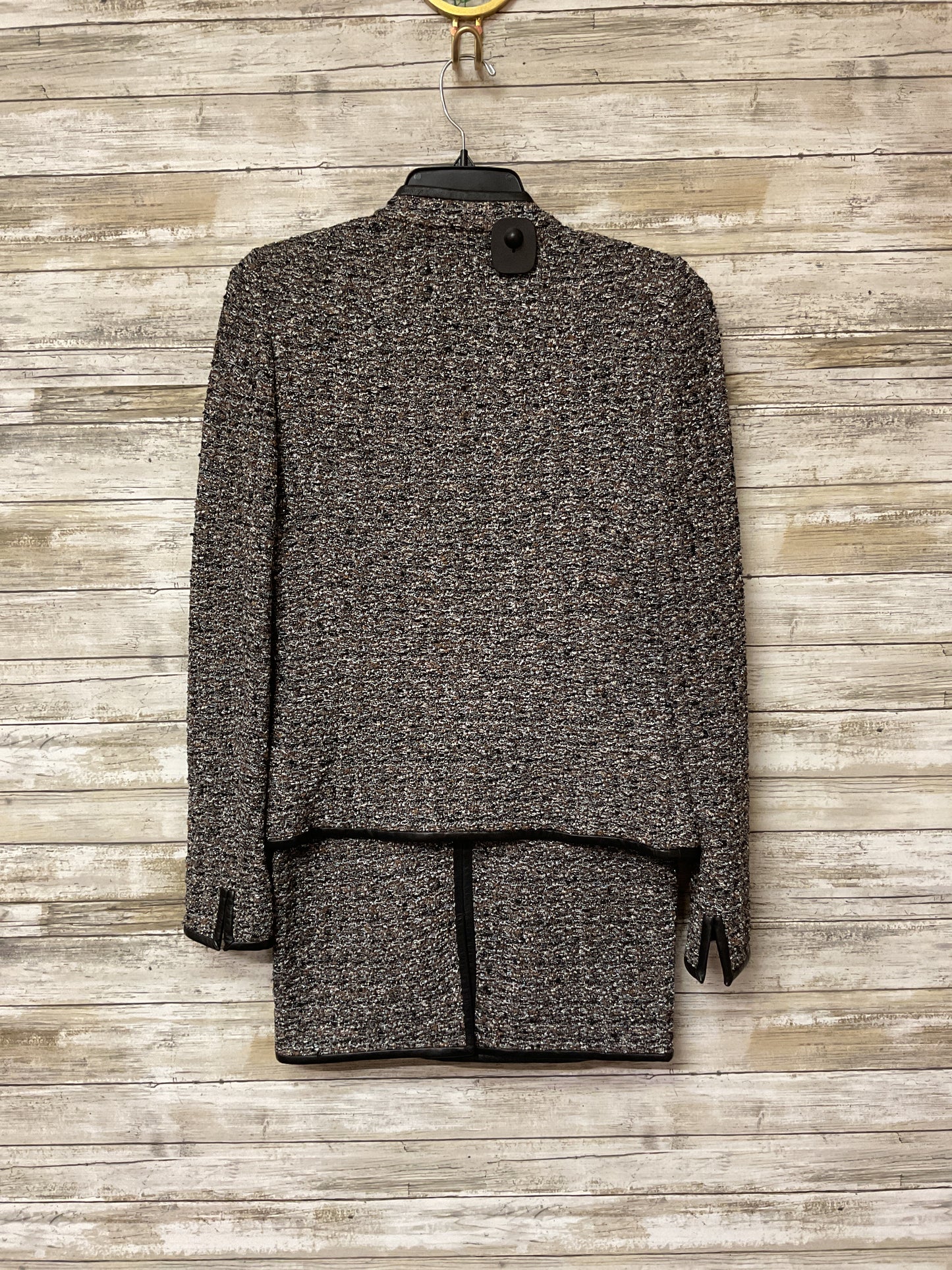 Blazer Set Luxury Designer By St John Collection In Black & Brown, Size:2