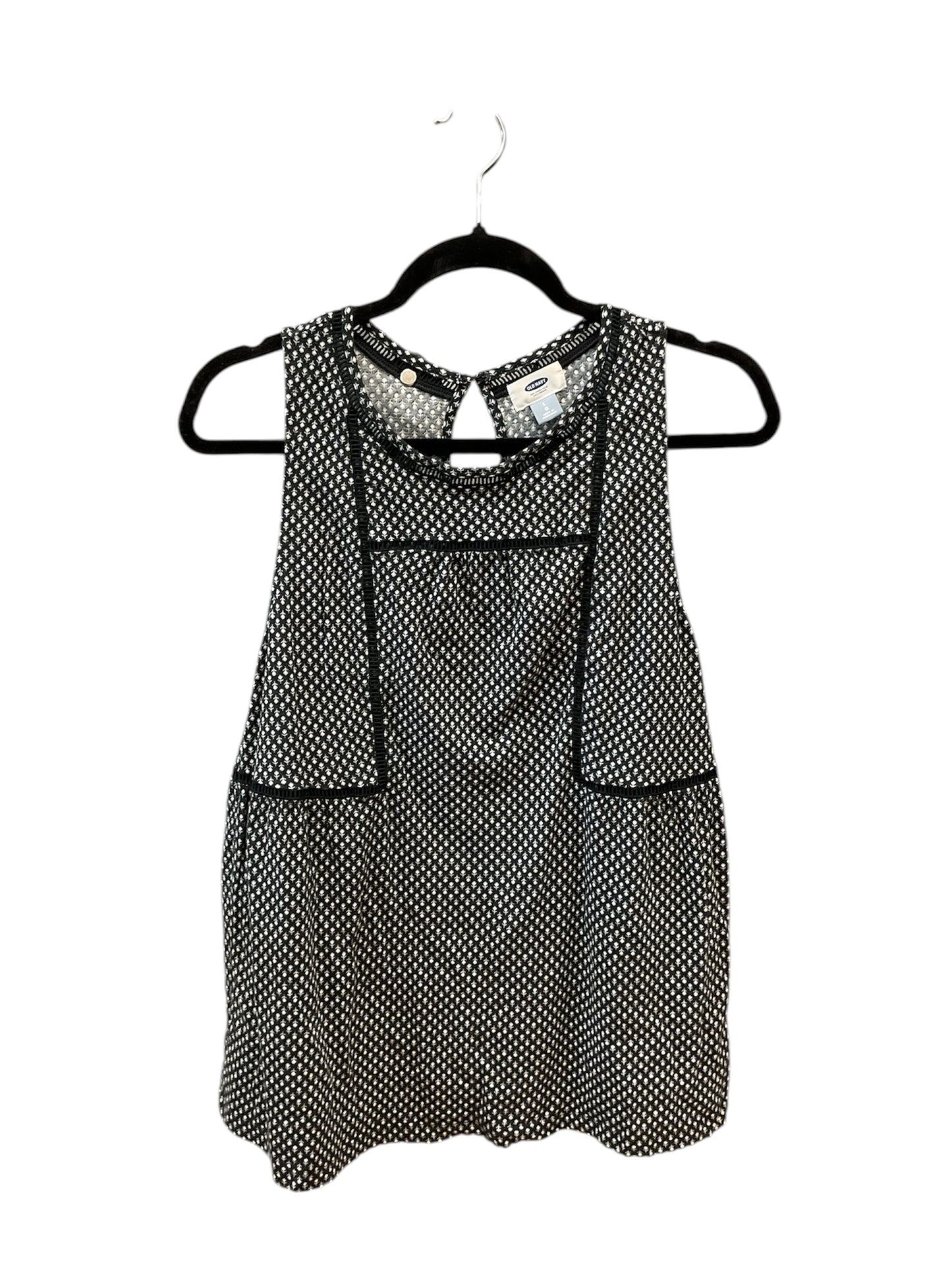 Top Sleeveless By Old Navy In Black & White, Size:L