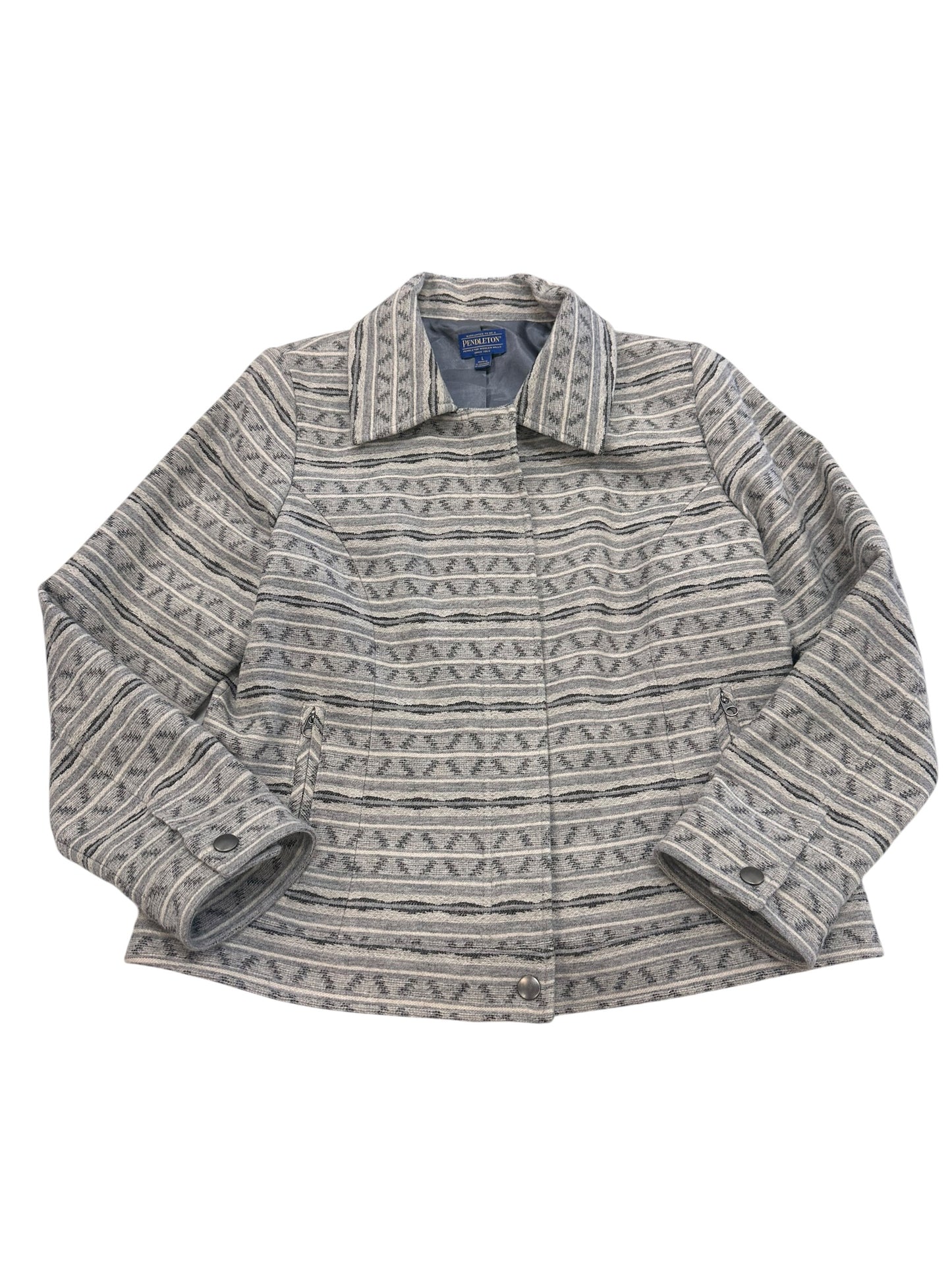 Blazer By Pendleton In Cream & Grey, Size:L
