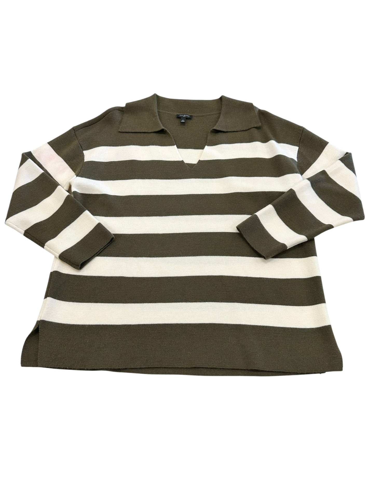 Sweater By Talbots In Green & White, Size:Xl