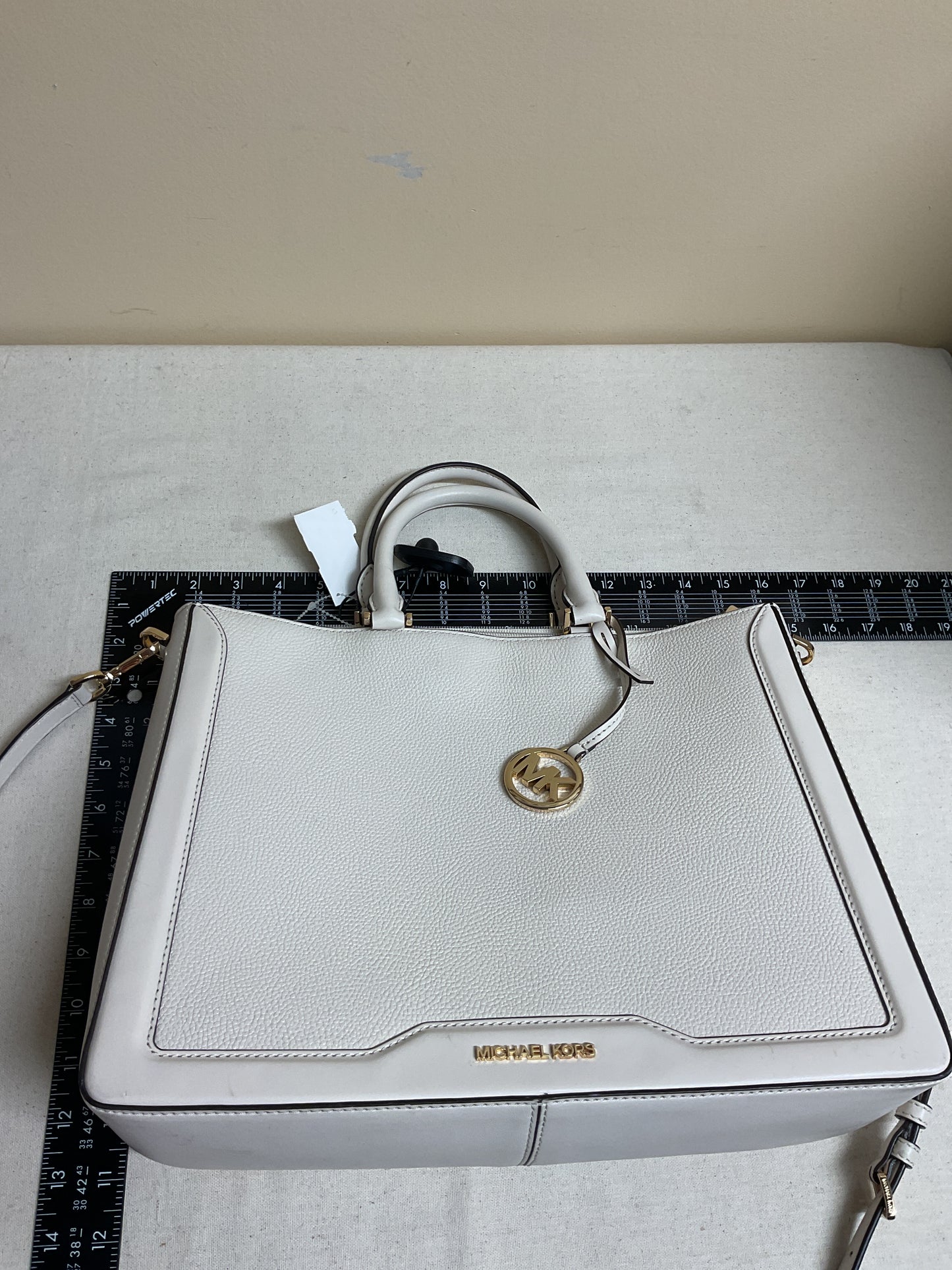 Handbag Designer By Michael Kors In Cream, Size:Large