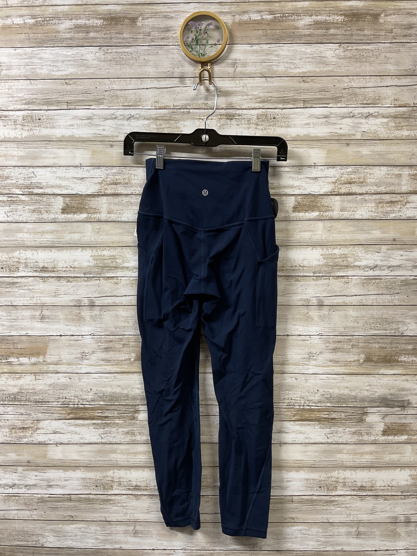 Athletic Leggings By Lululemon In Navy, Size:4