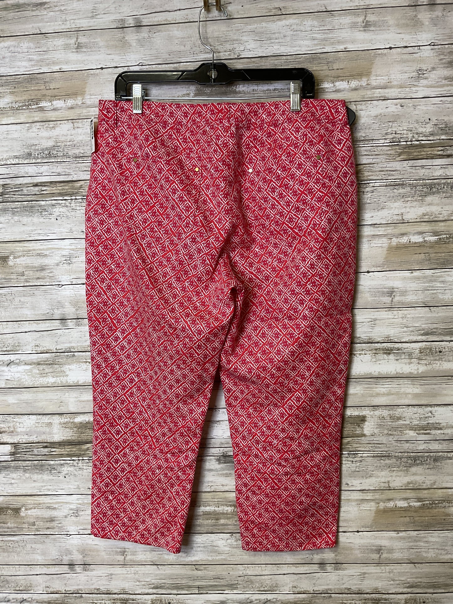 Capris By Chicos In Red & White, Size:10