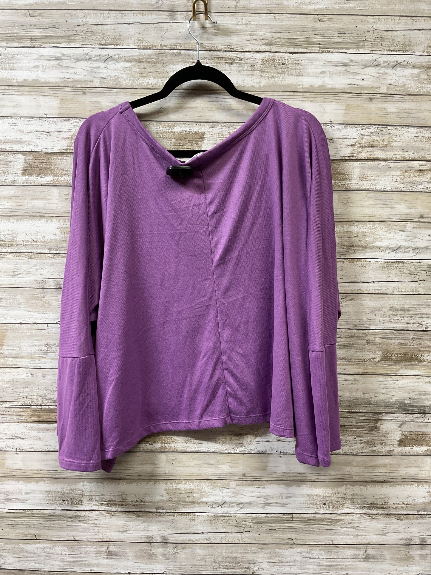 Top long sleeve By Zenana Outfitters In Purple, Size:L